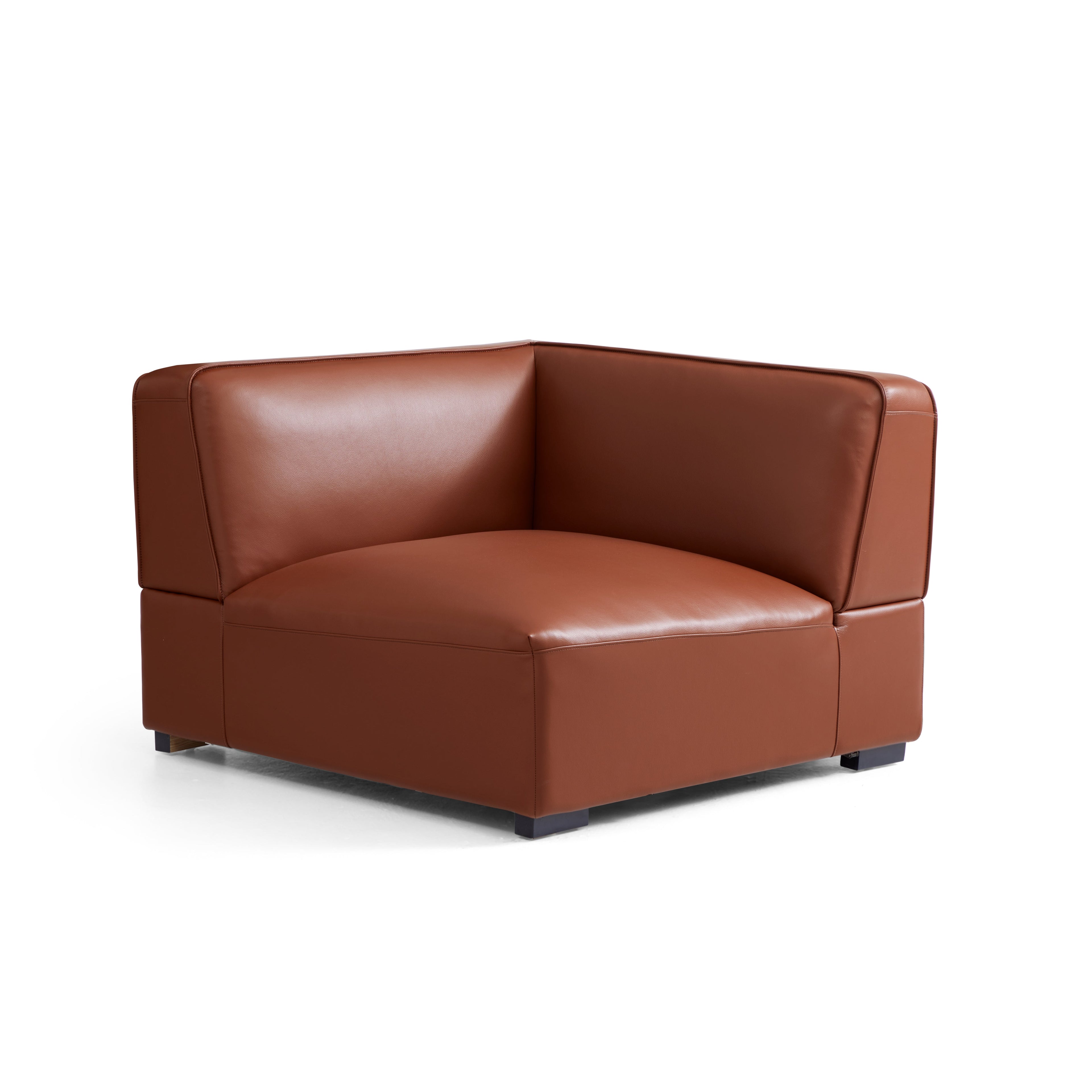 Domus Modular Brown Leather U-Shaped Sectional