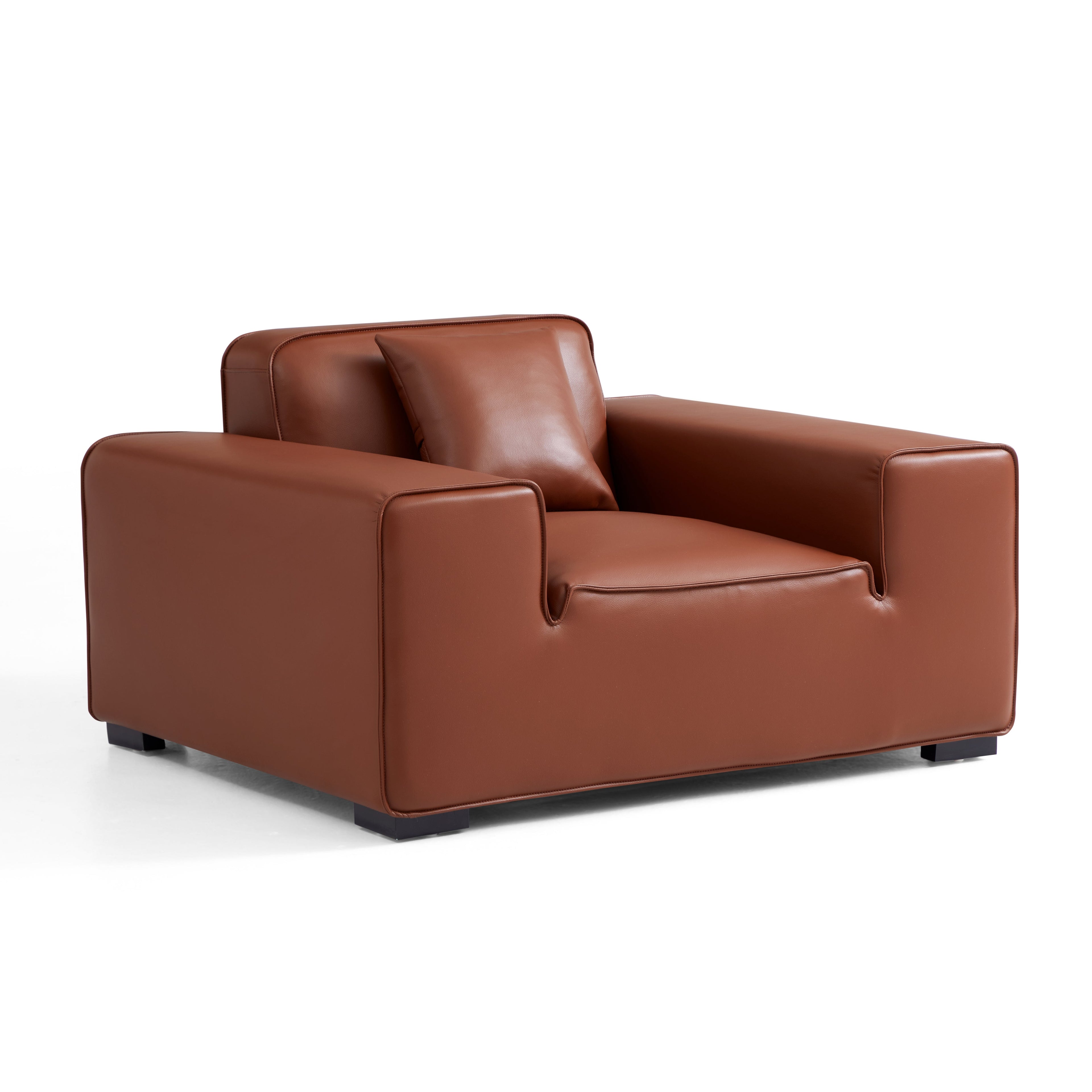Domus Modular Brown Leather Armchair