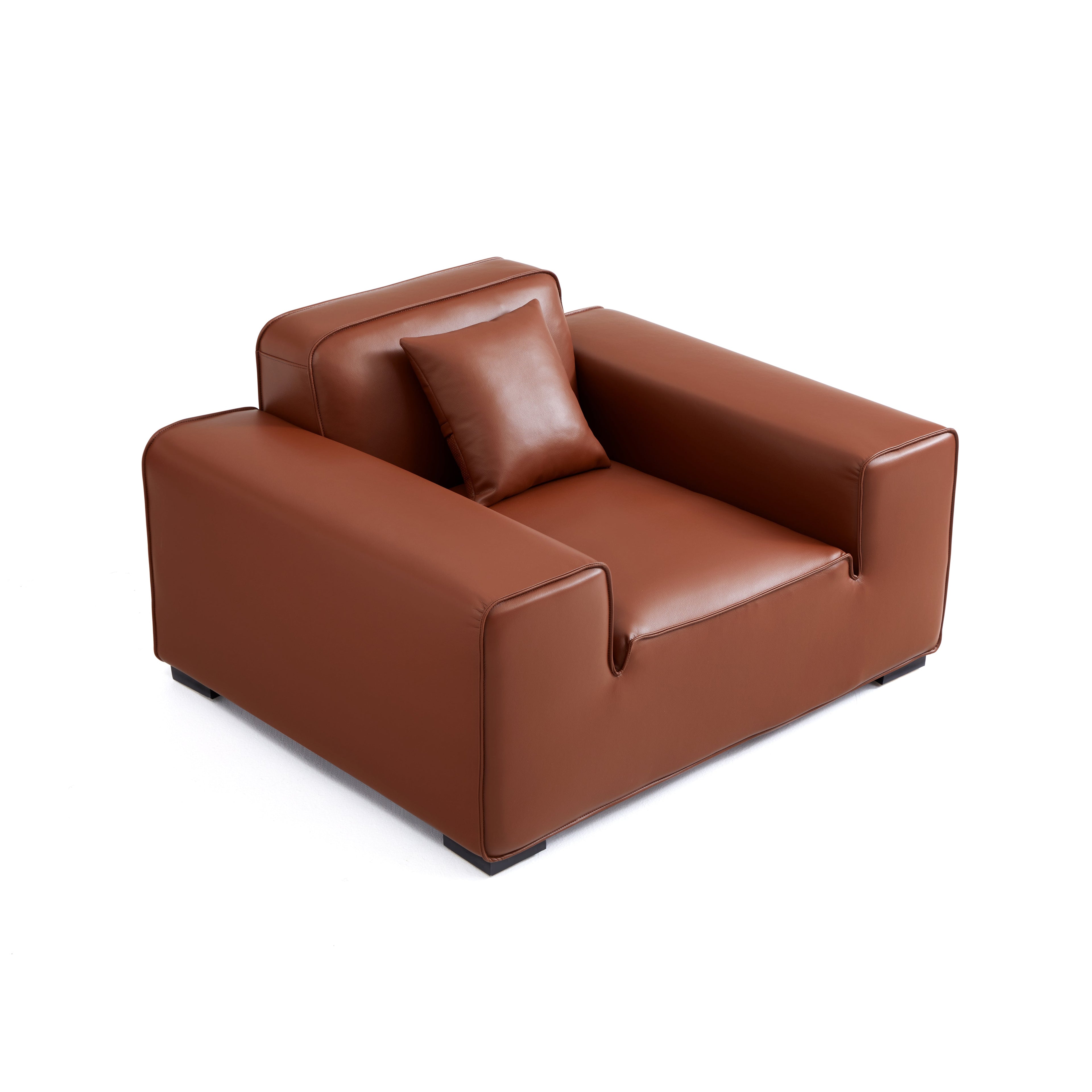 Domus Modular Brown Leather Armchair