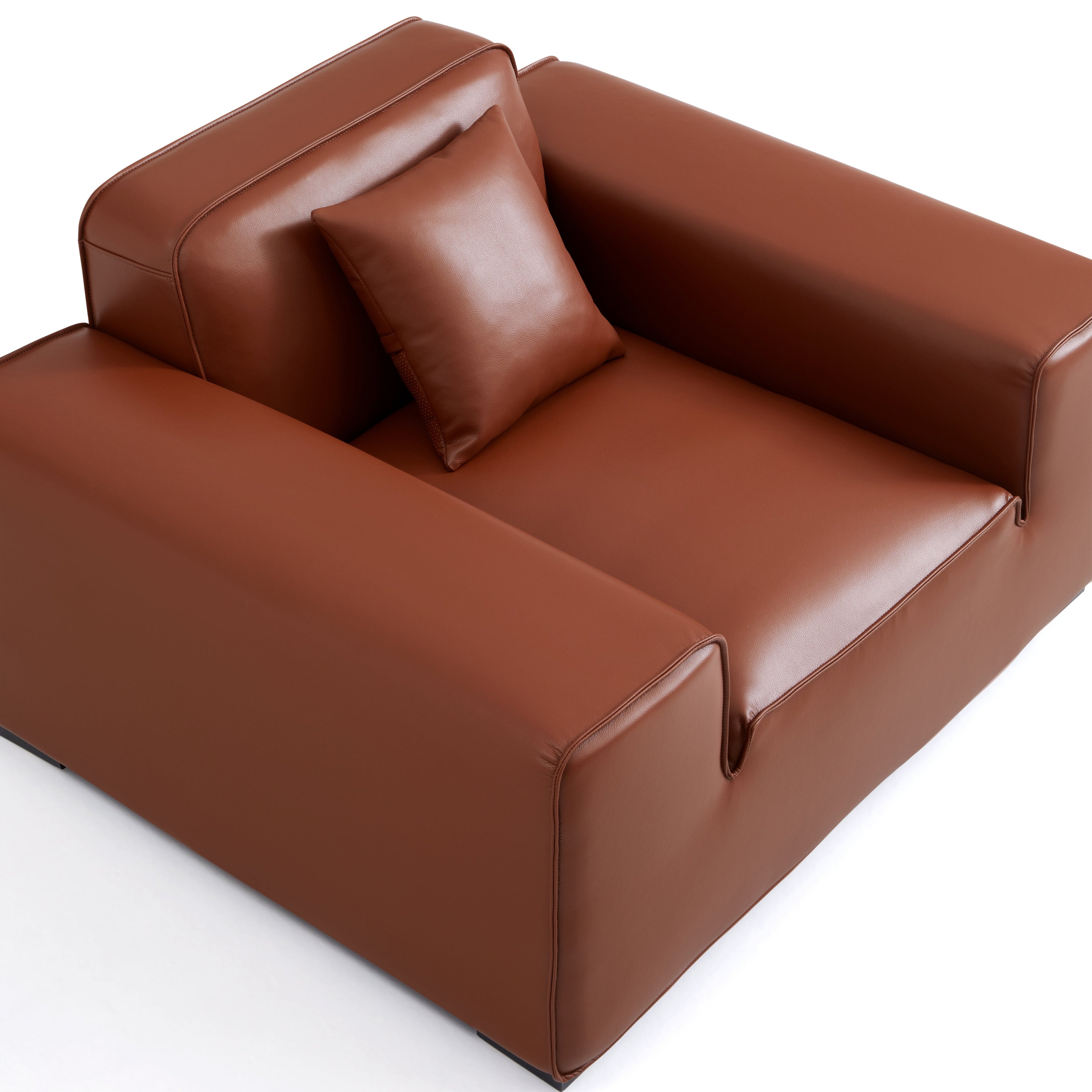 Domus Modular Brown Leather Armchair