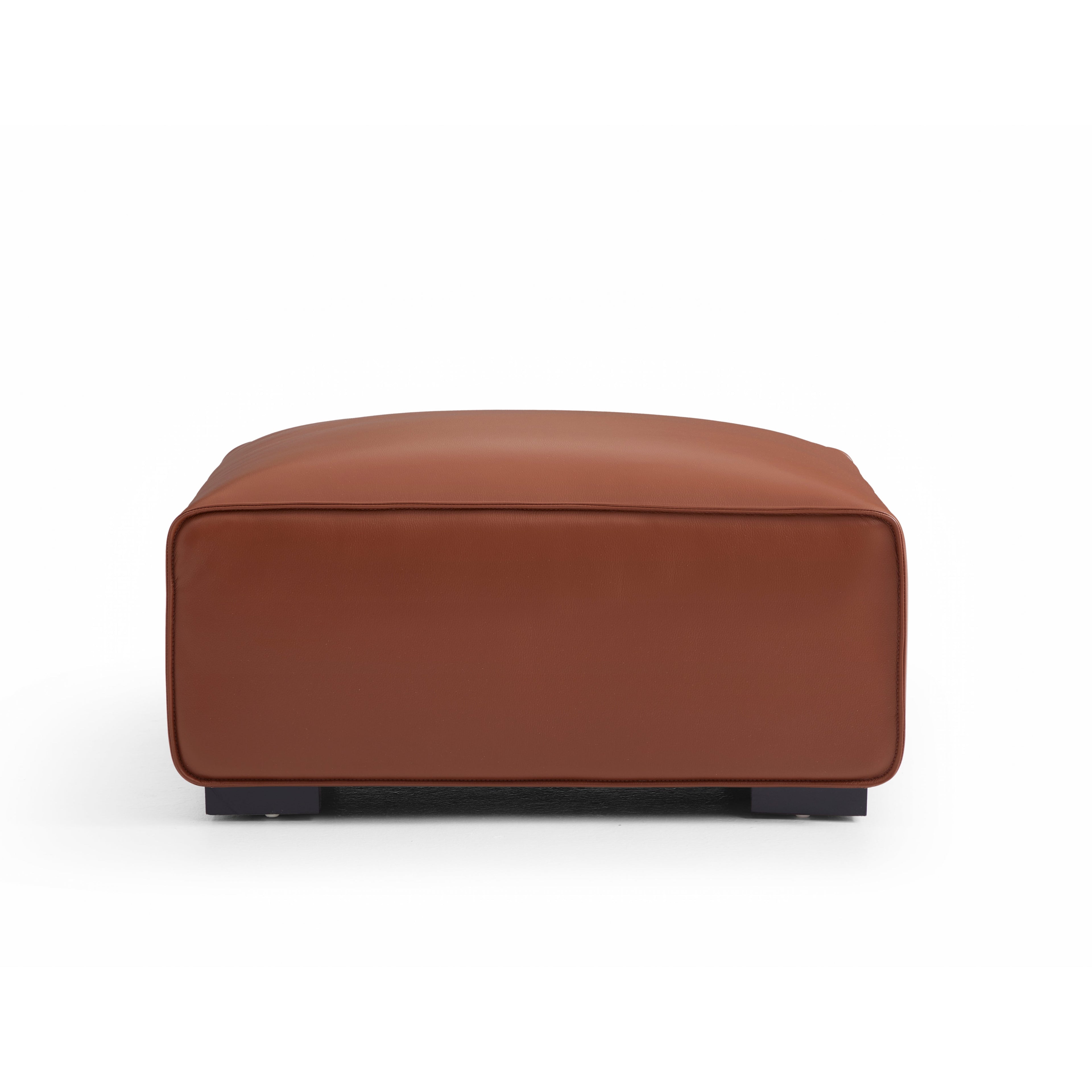 Domus Modular Brown Leather Sofa and Ottoman