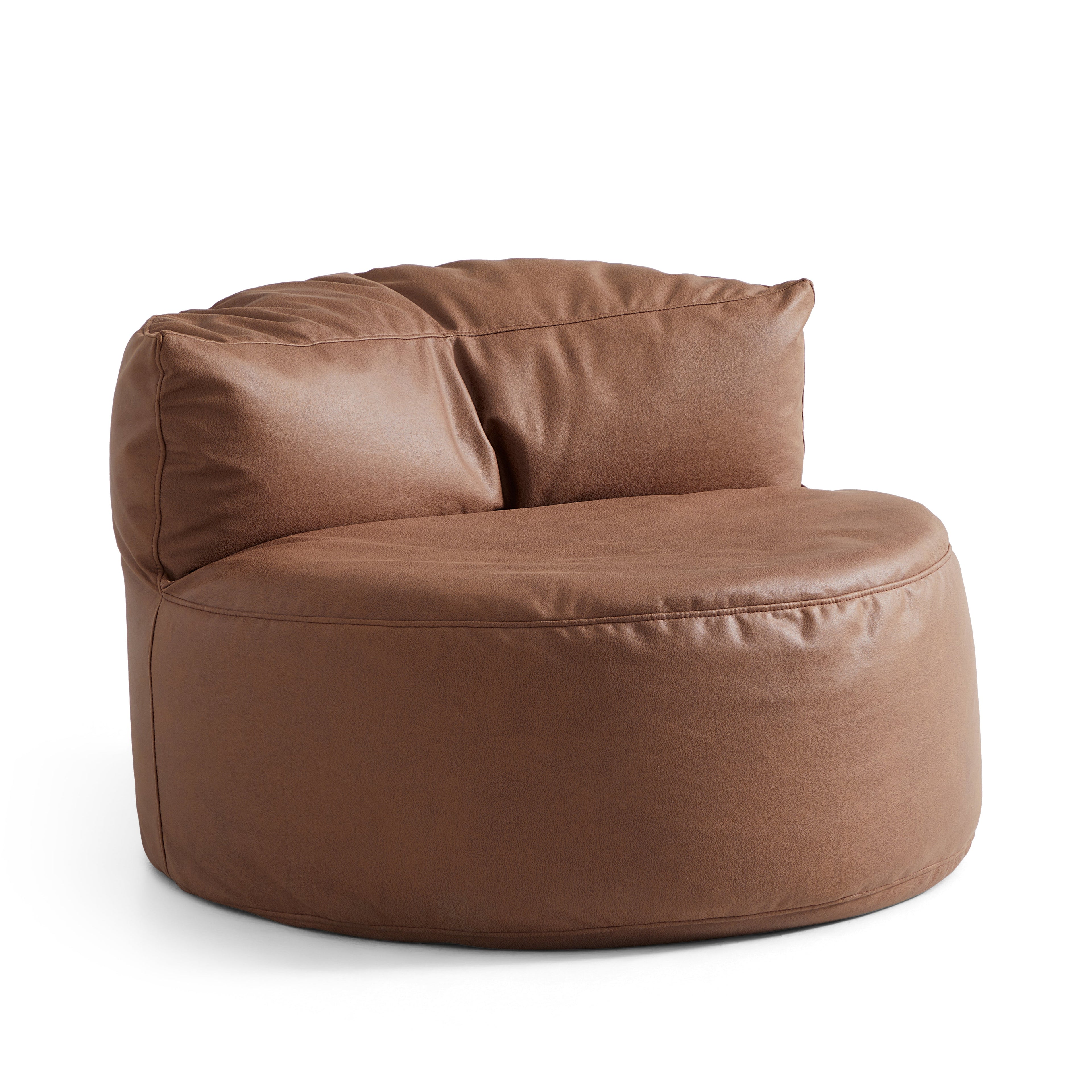 Eclipse lounge Leathaire Brown Beanbag With Ottoman