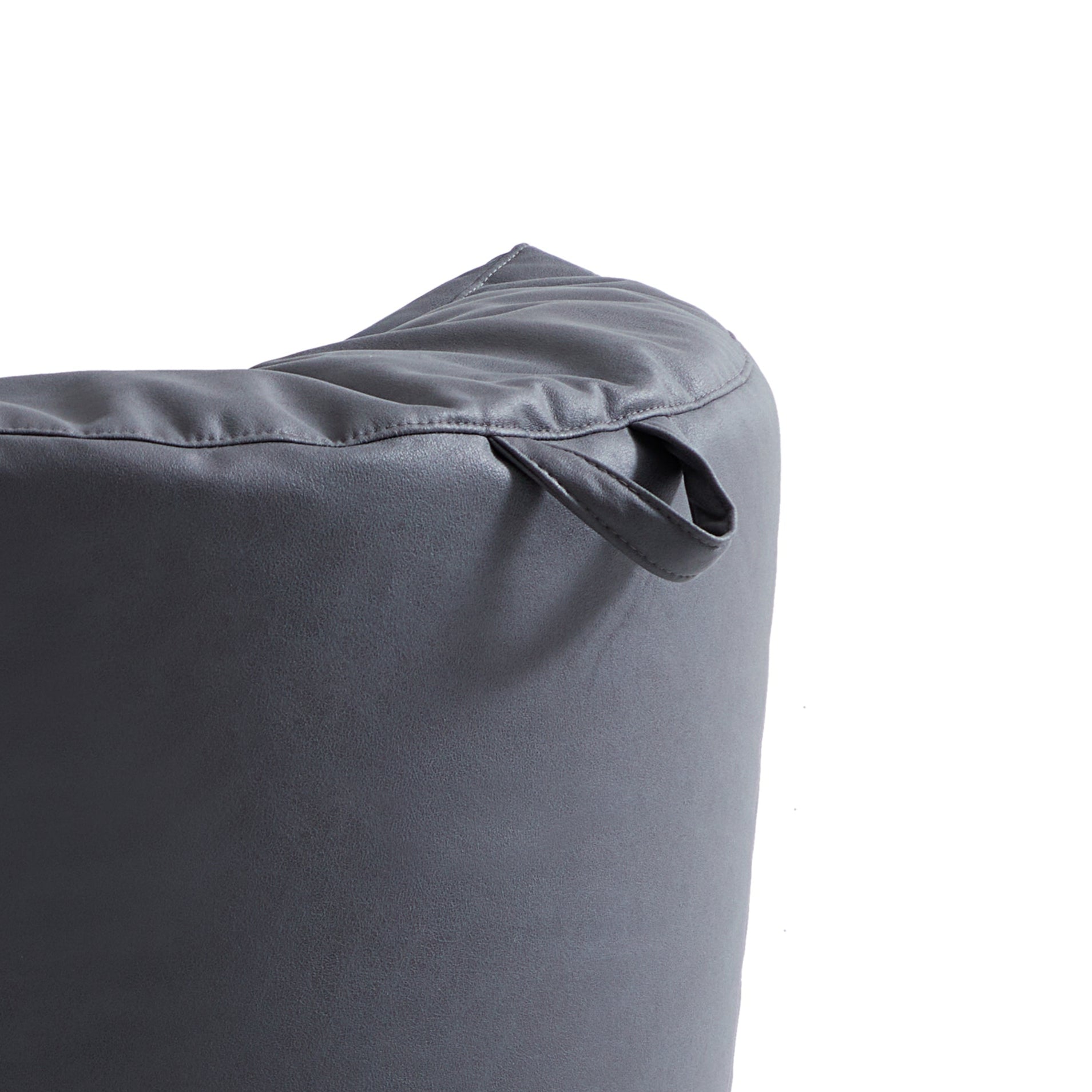 Eclipse lounge Leathaire Dark Gray Beanbag With Ottoman