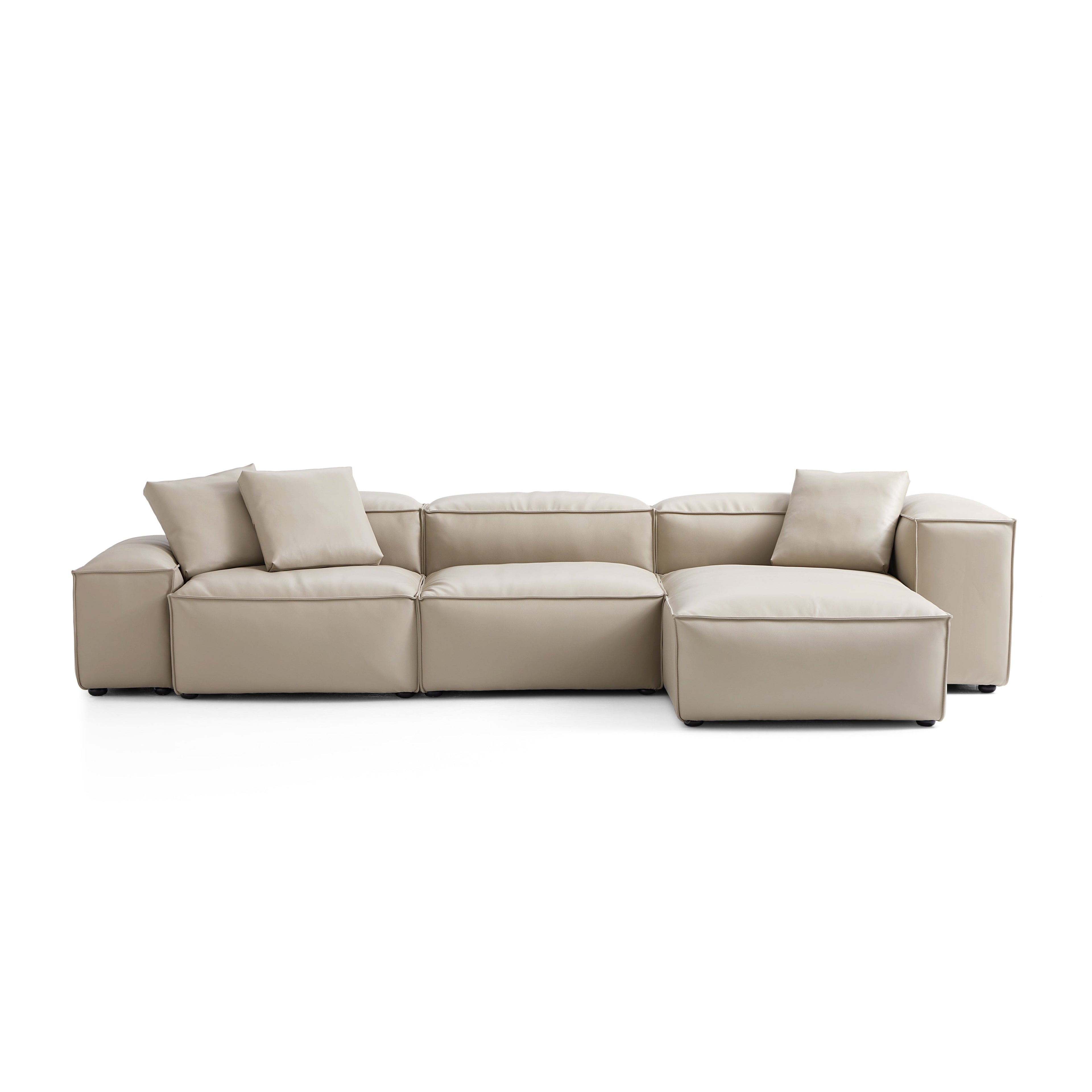 Cube Modular Brown Genuine Leather Sectional