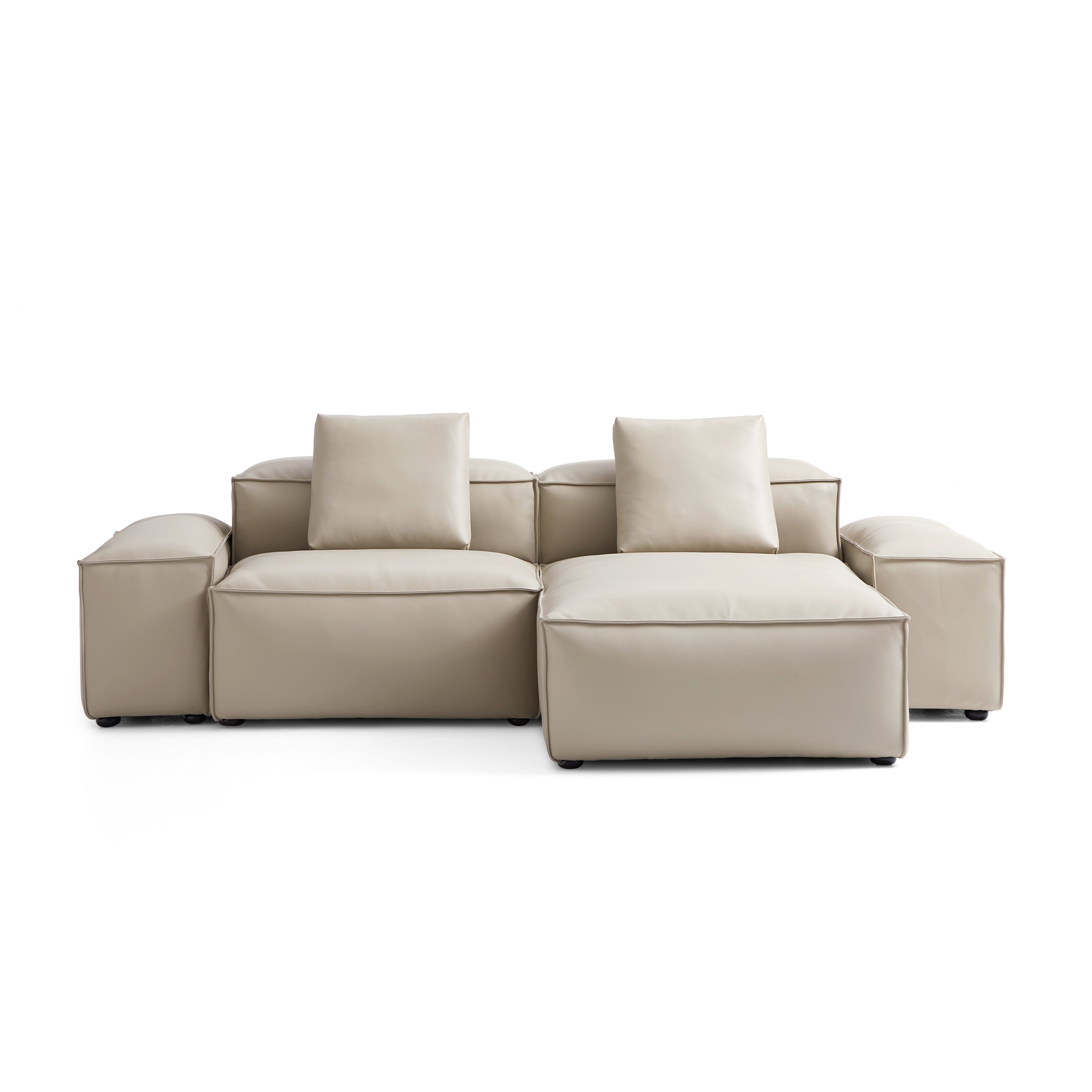 Cube Modular Brown Genuine Leather Sectional