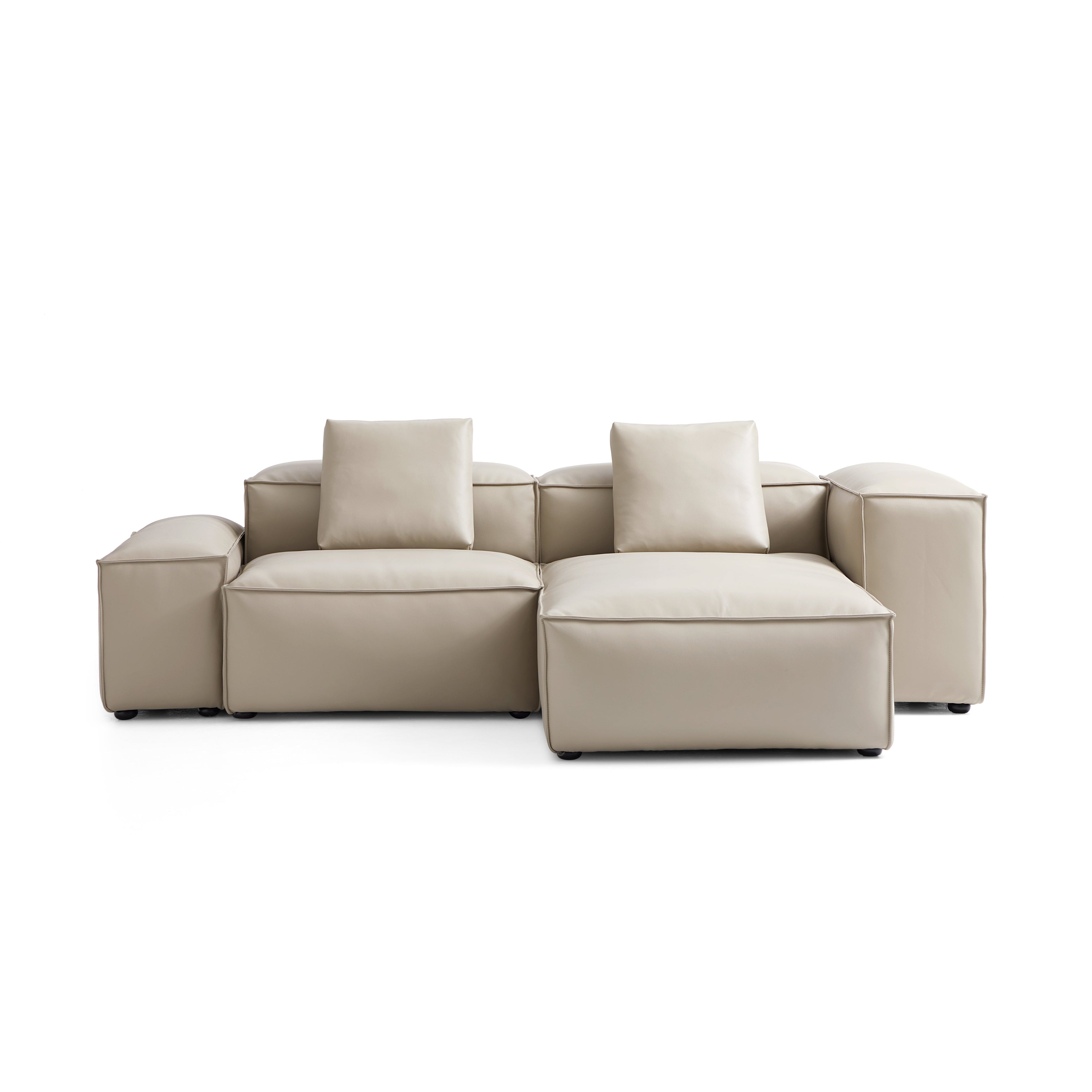 Cube Modular Brown Genuine Leather Sectional