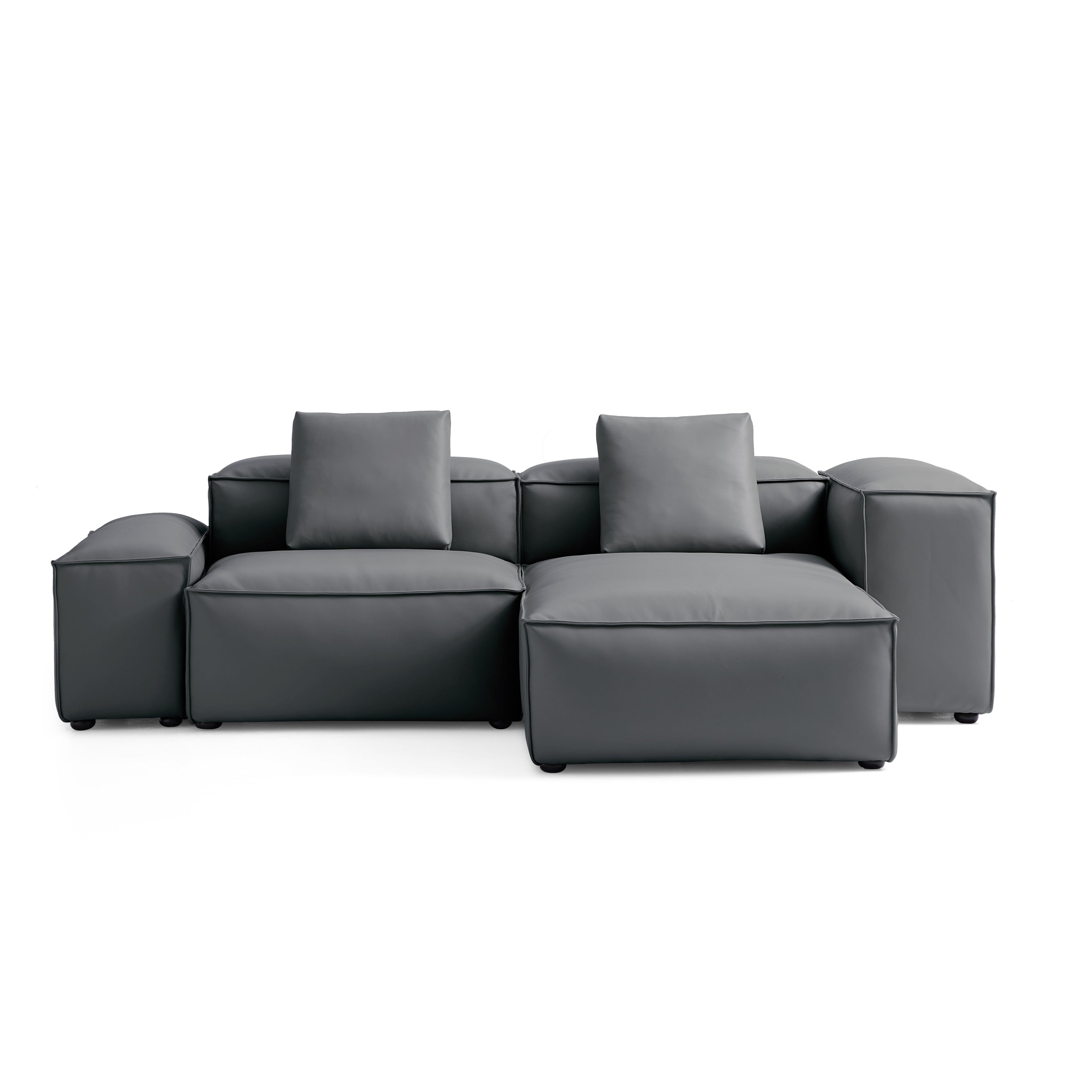 Cube Modular Brown Genuine Leather Sectional