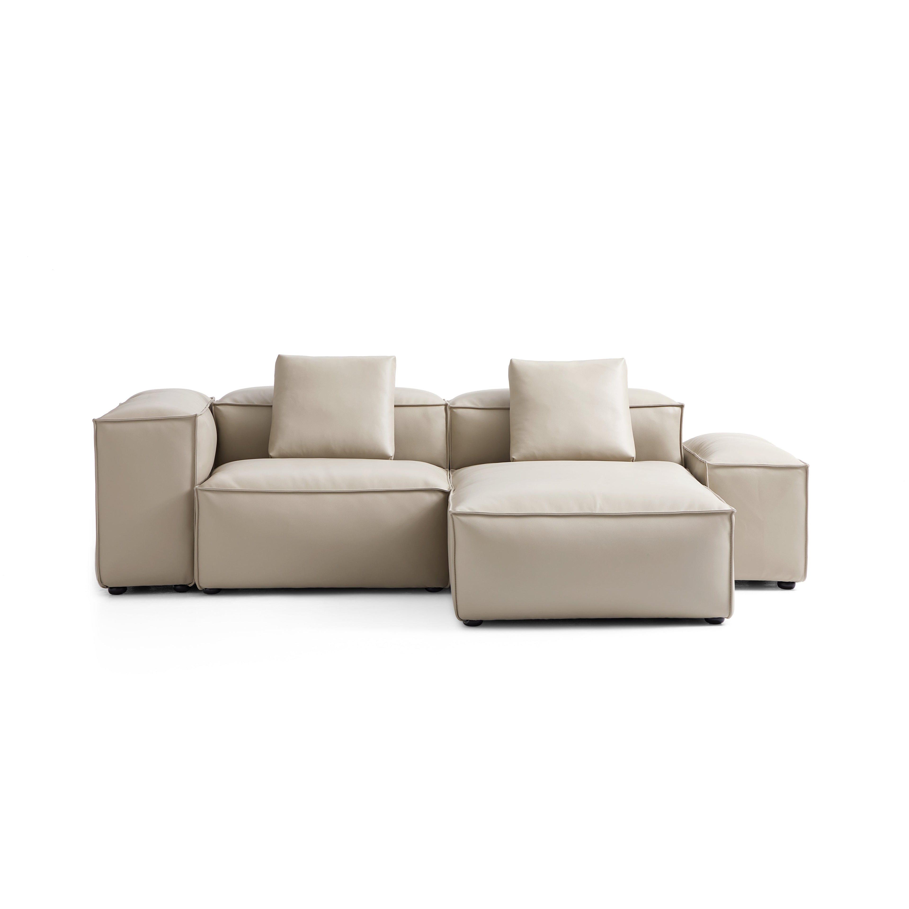 Cube Modular Brown Genuine Leather Sectional