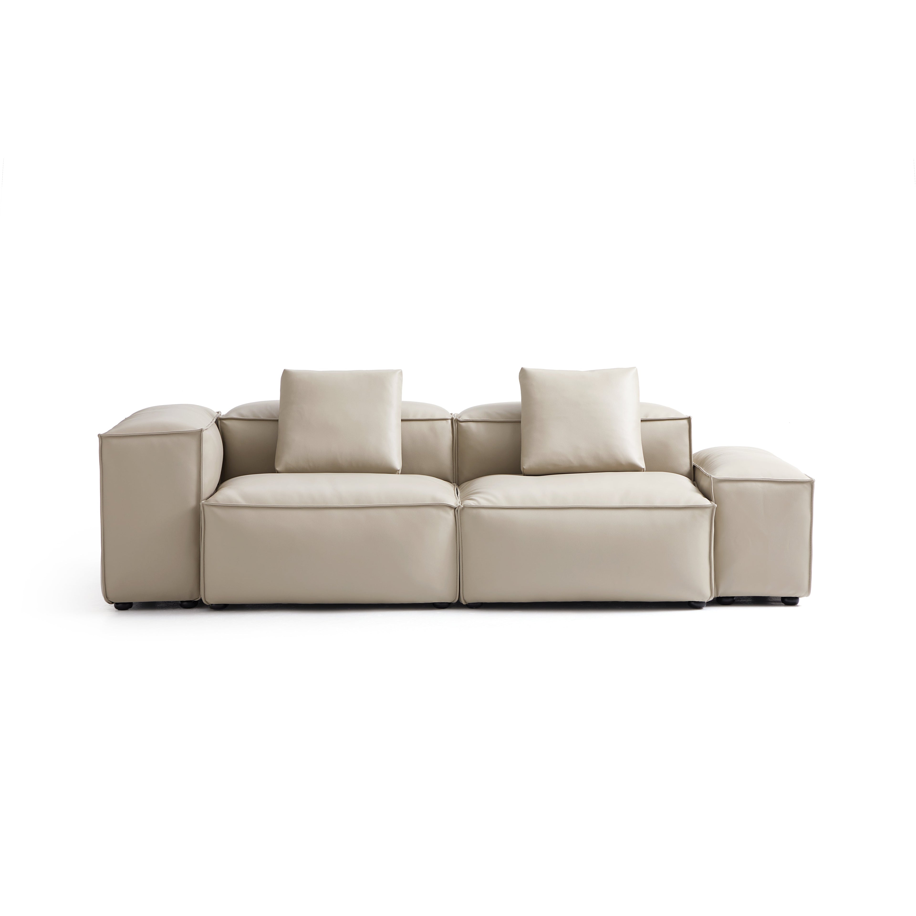 Cube Modular Brown Genuine Leather Sofa
