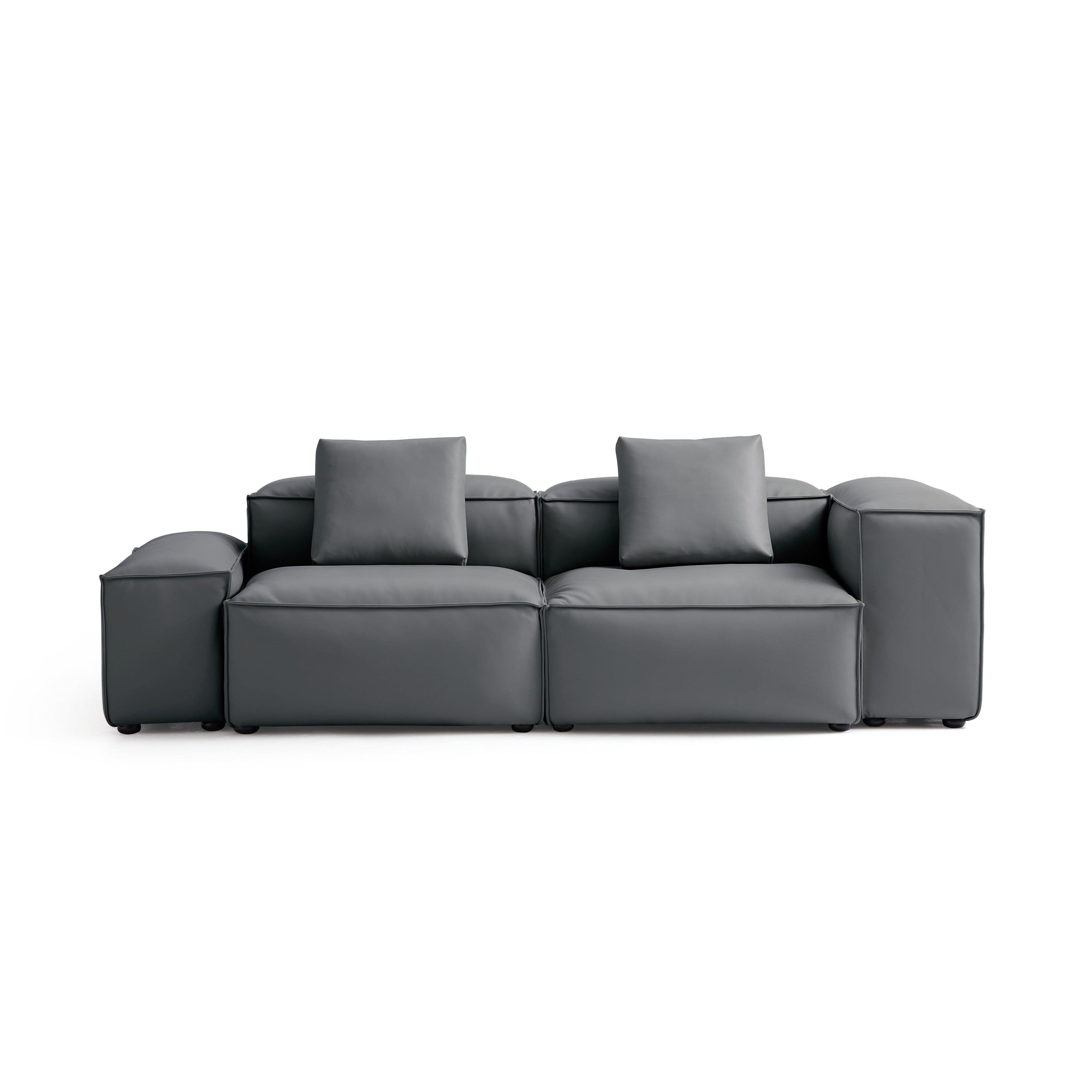 Cube Modular Brown Genuine Leather Sofa