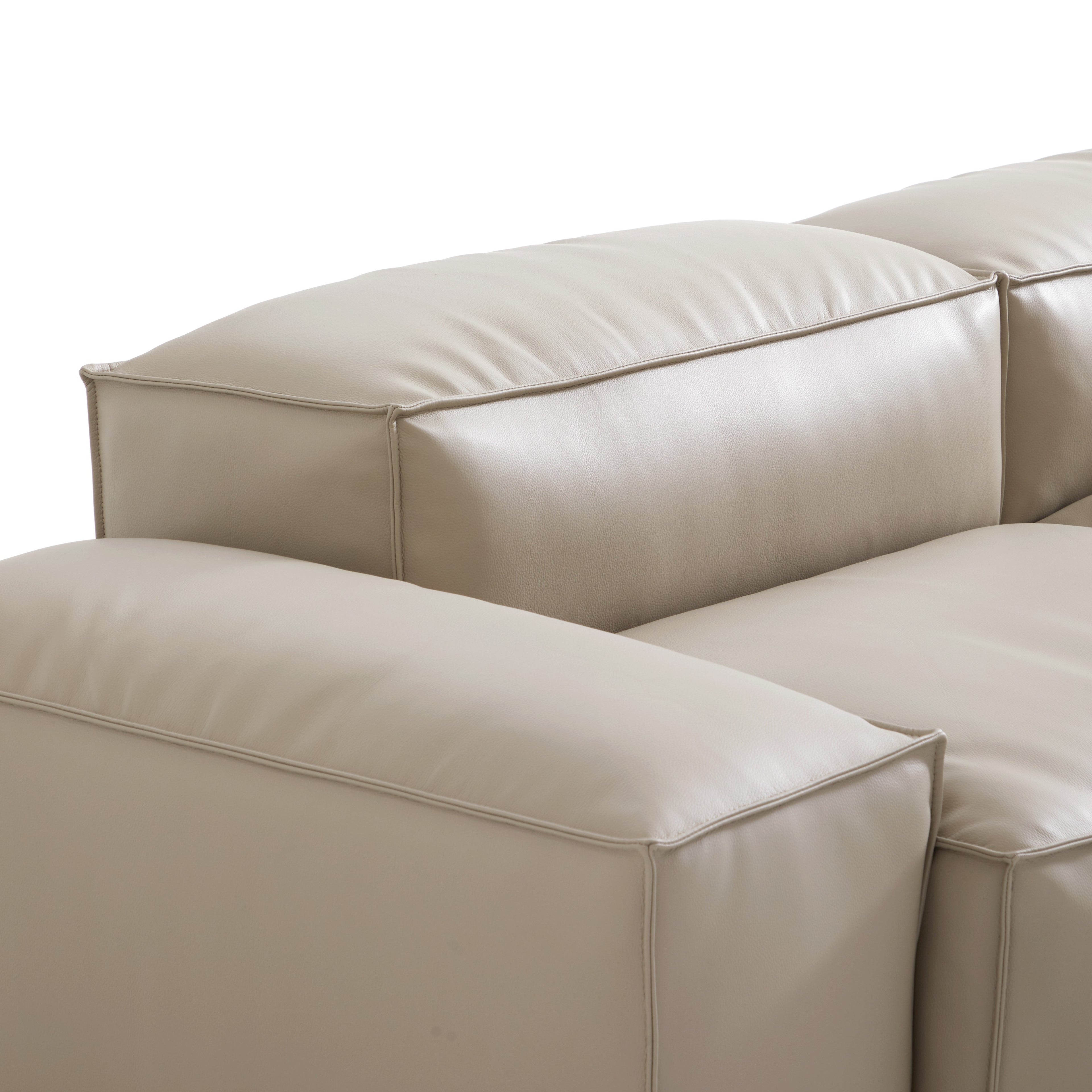 Cube Modular Brown Genuine Leather Sofa