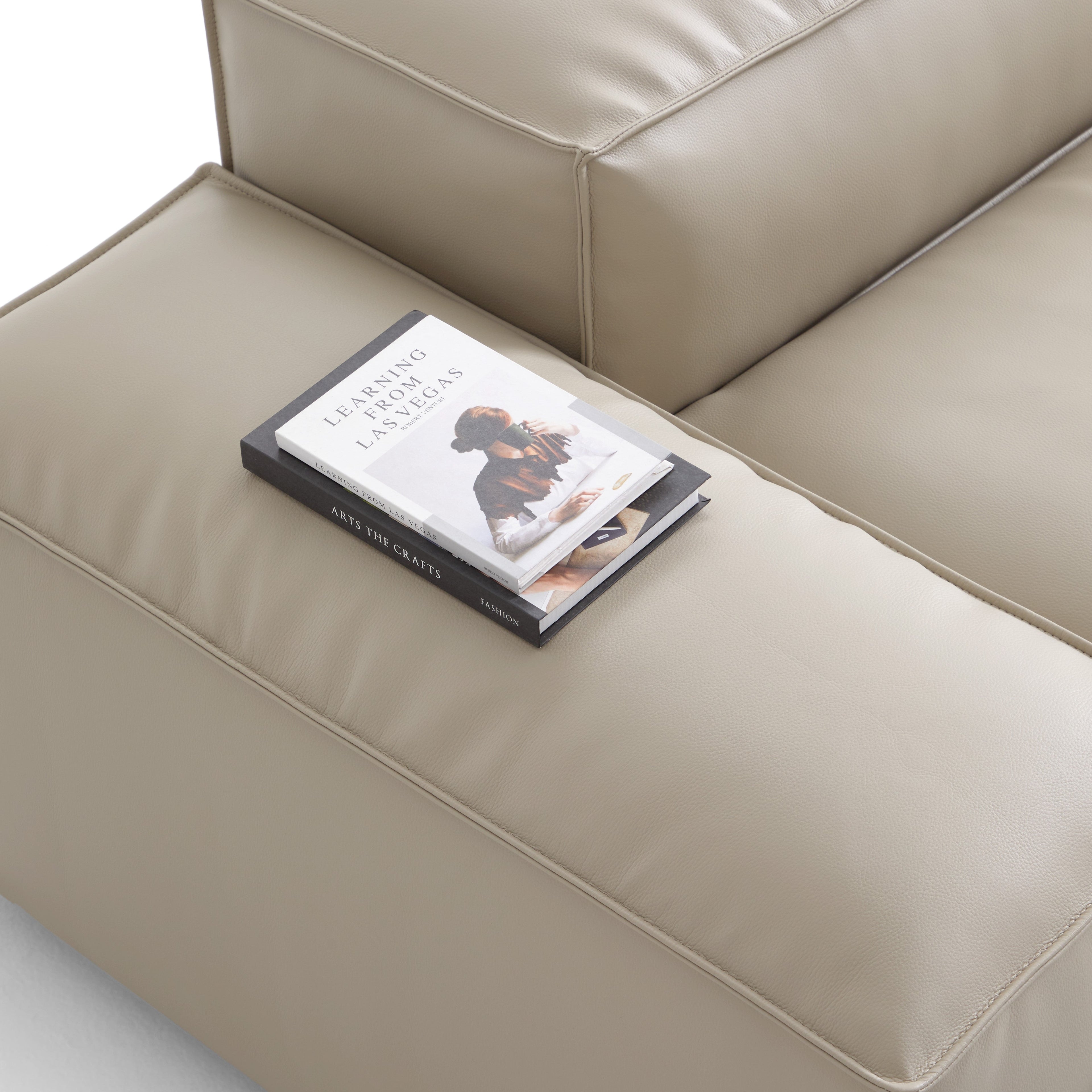 Cube Modular Beige Genuine Leather Sectional