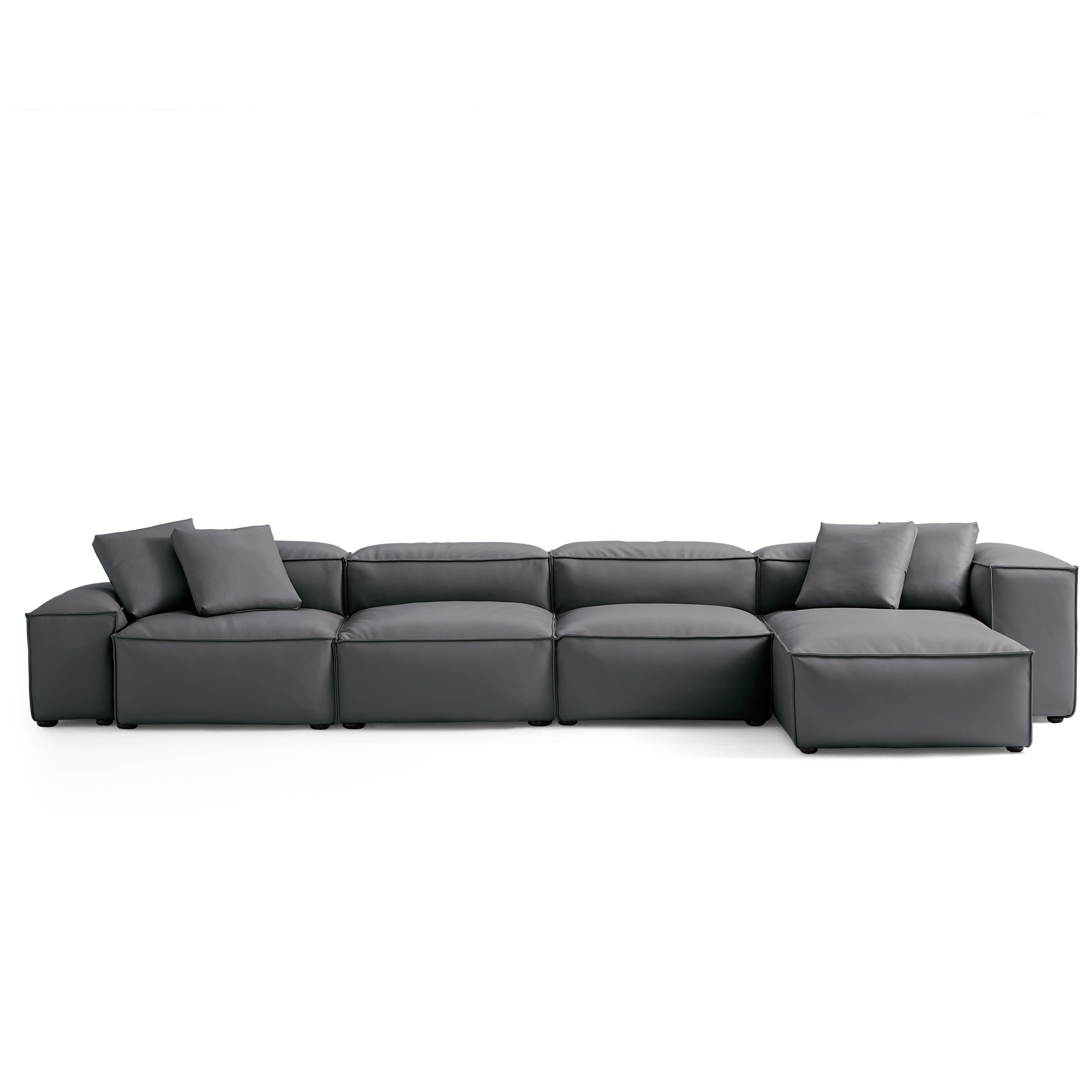 Cube Modular Beige Genuine Leather Sectional