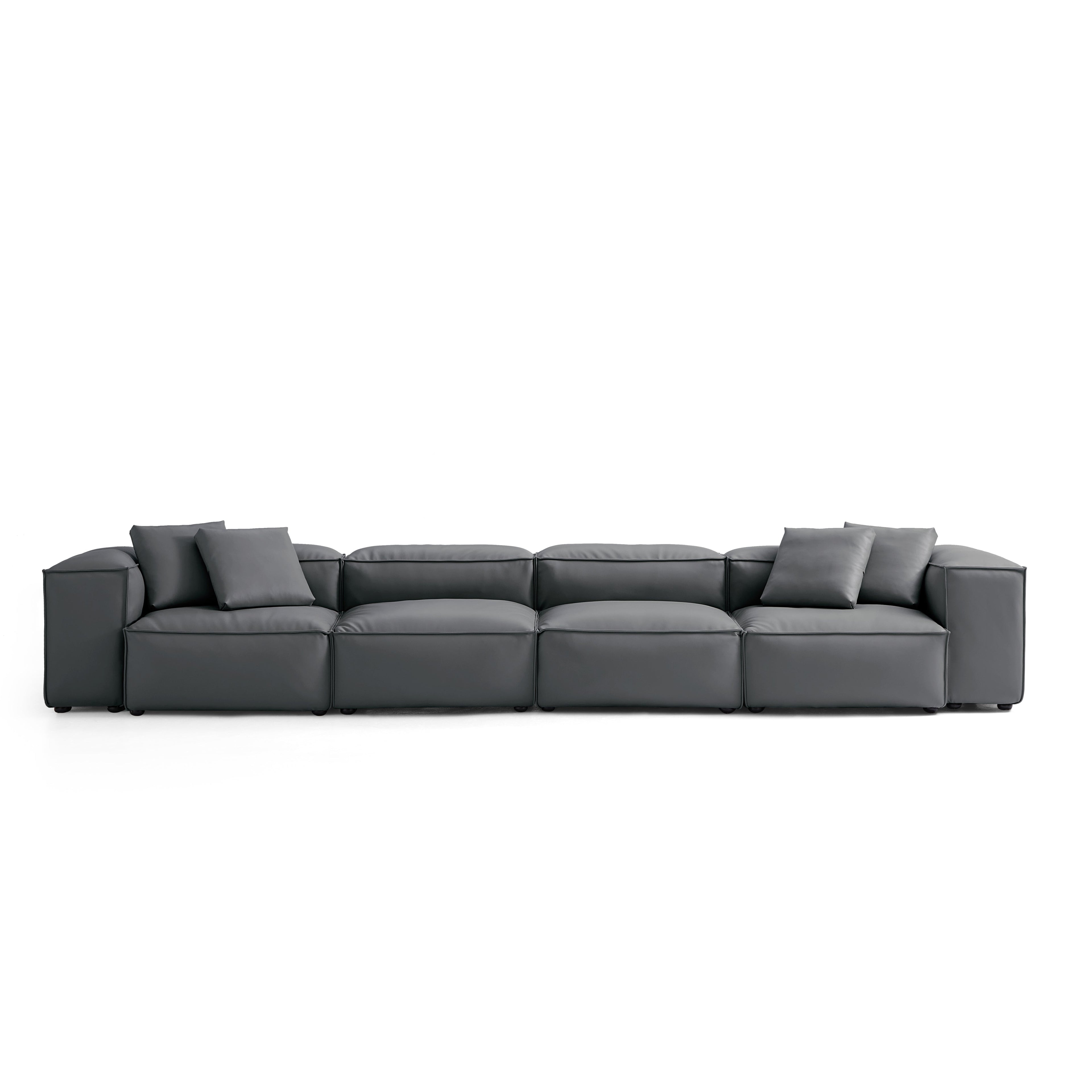 Cube Modular Brown Genuine Leather Sofa
