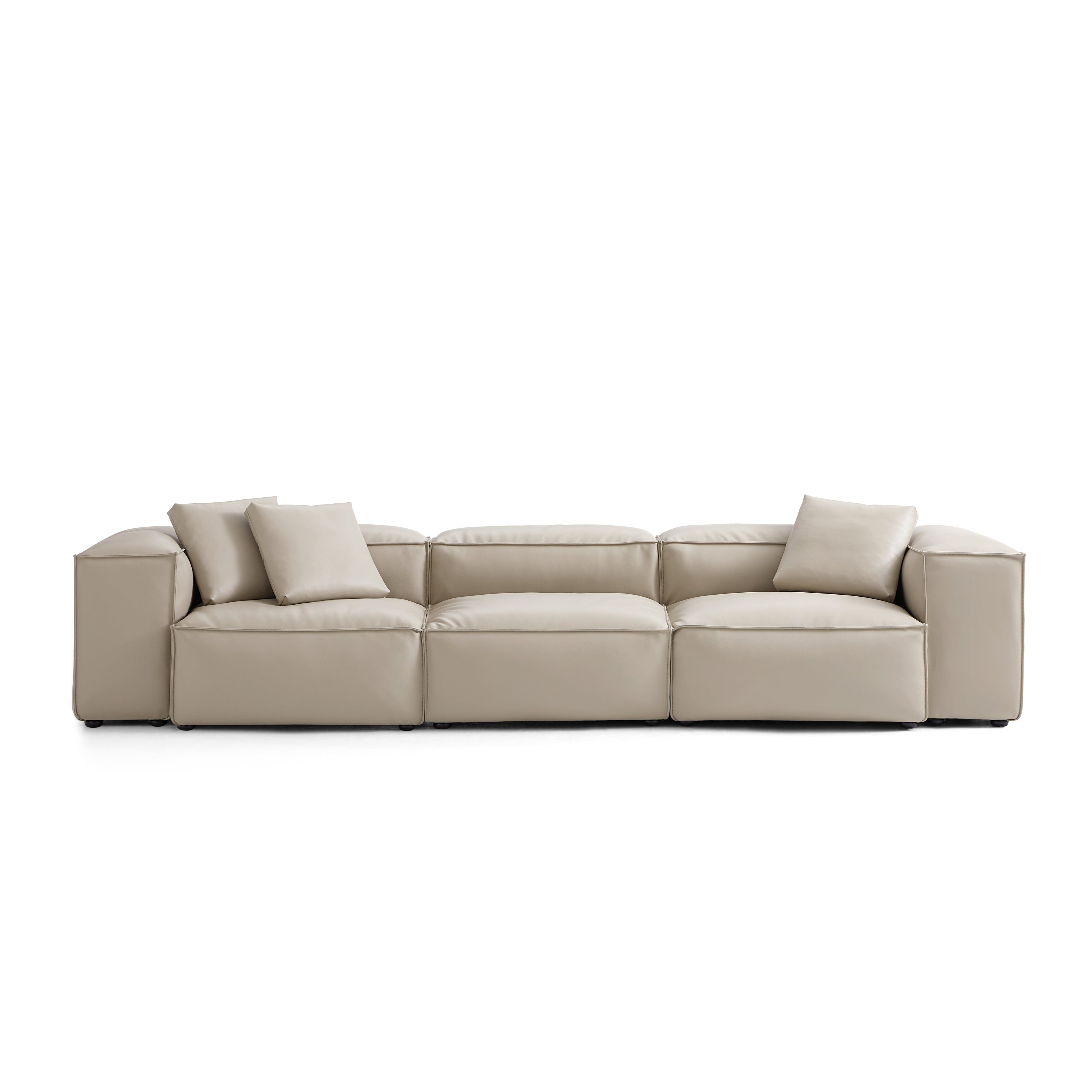 Cube Modular Brown Genuine Leather Sofa