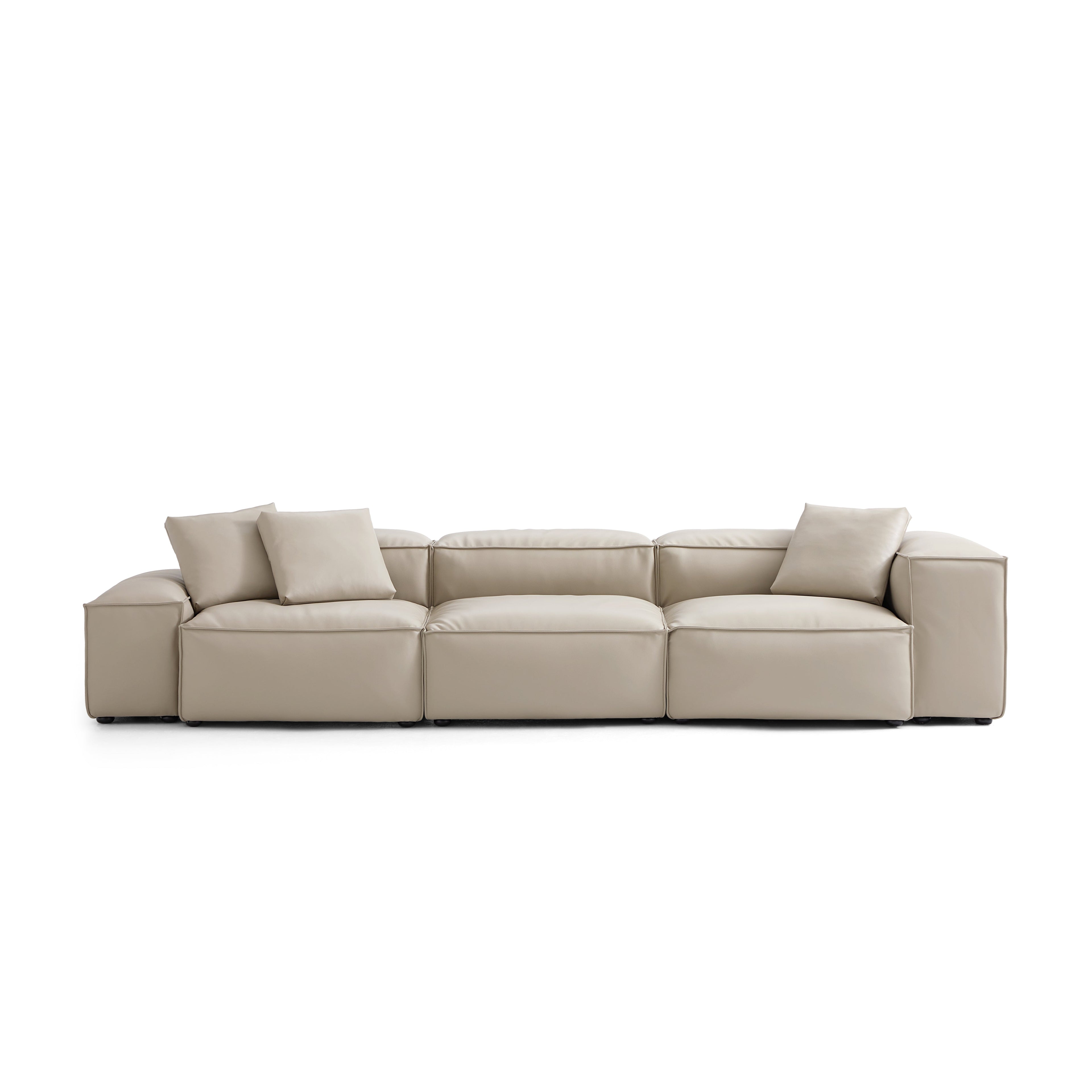 Cube Modular Brown Genuine Leather Sofa