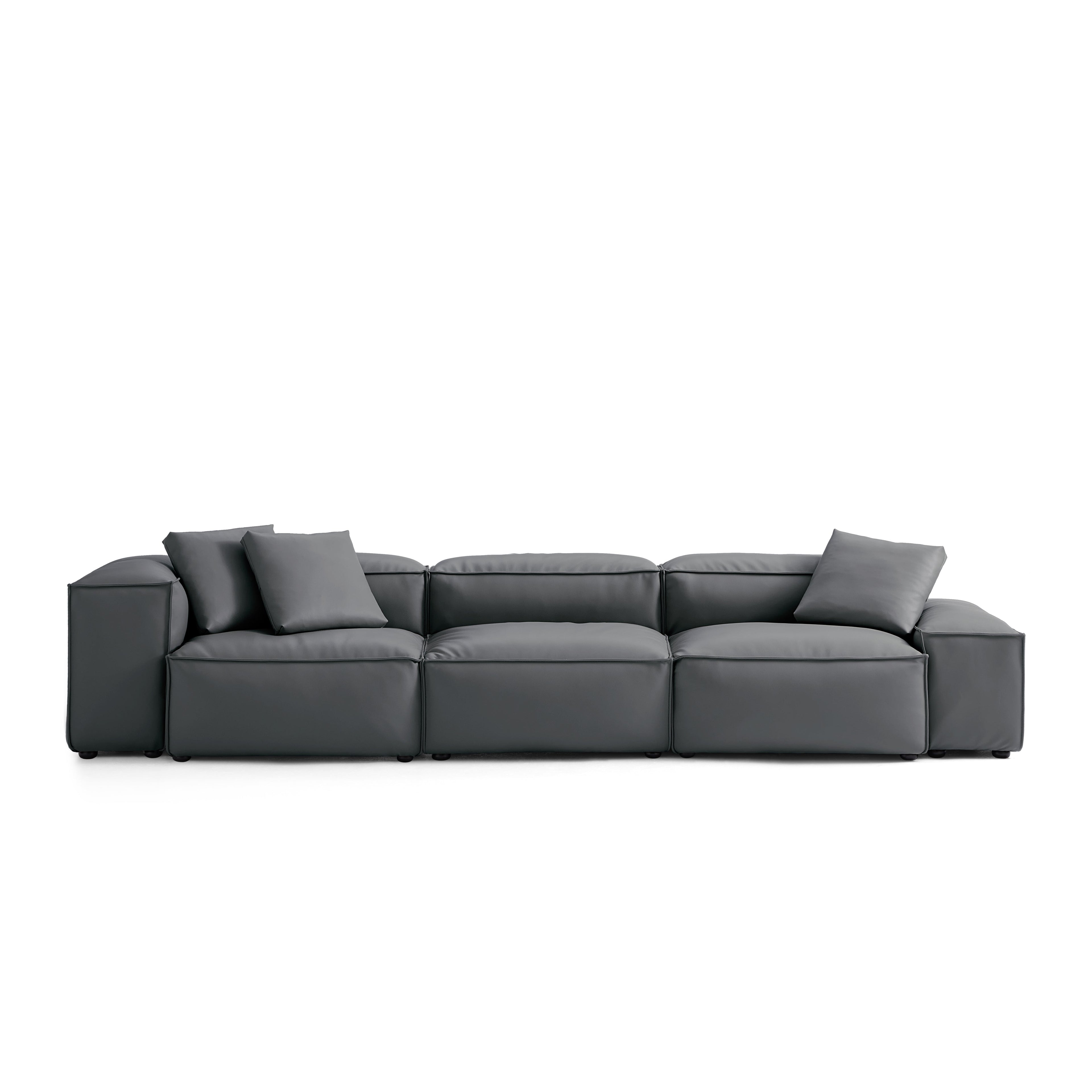 Cube Modular Brown Genuine Leather Sofa