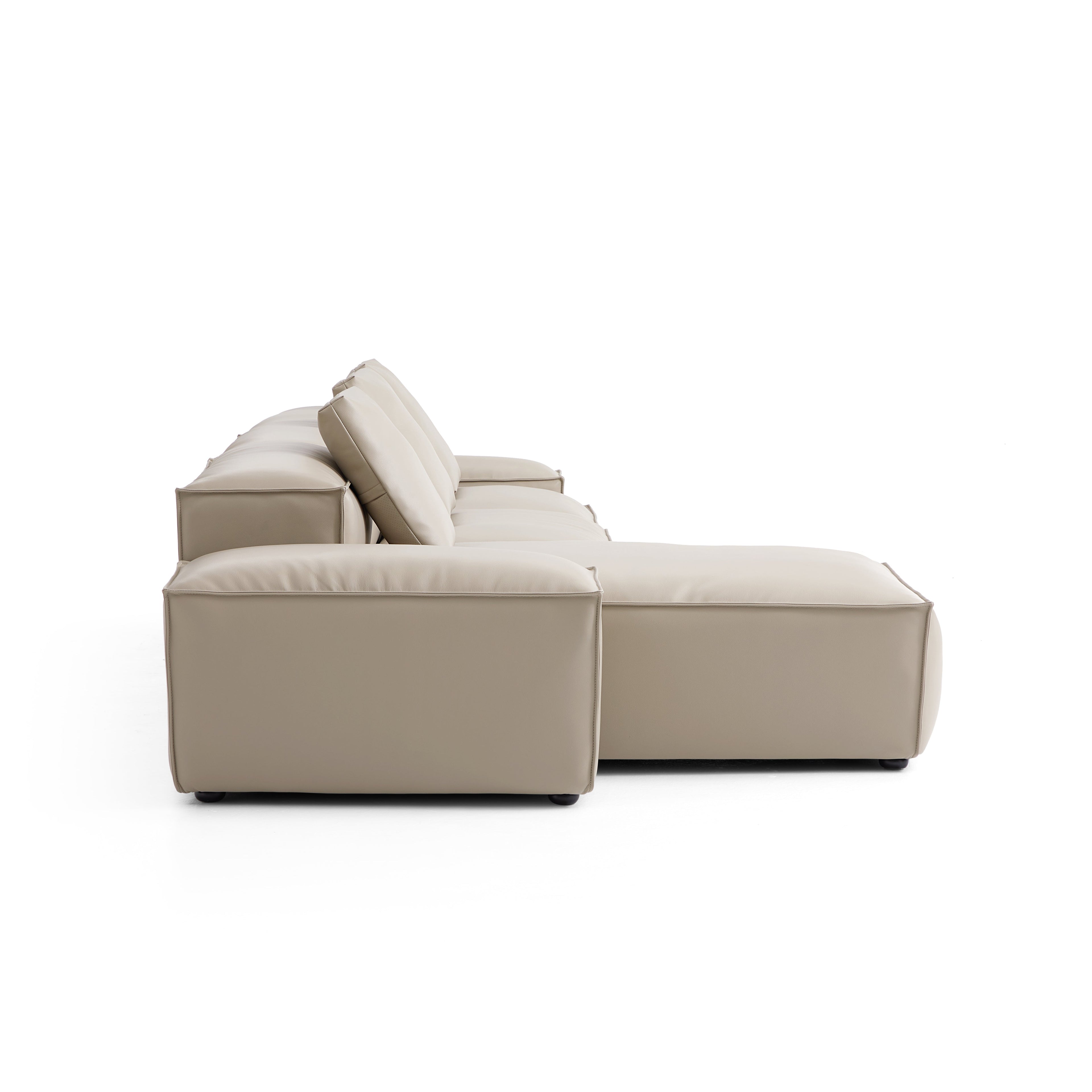Cube Modular Brown Genuine Leather Sectional