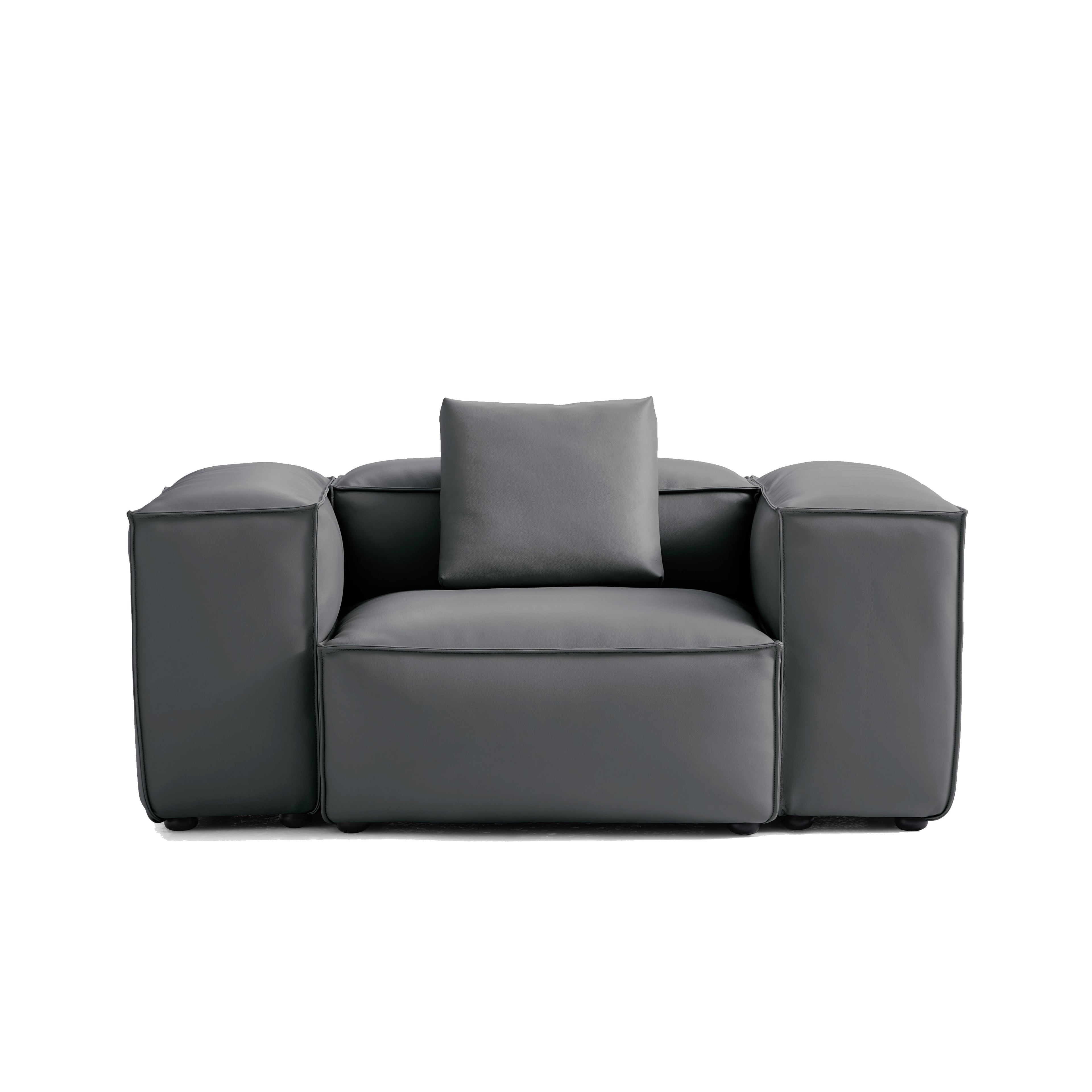 Cube Modular Beige Genuine Leather Armchair