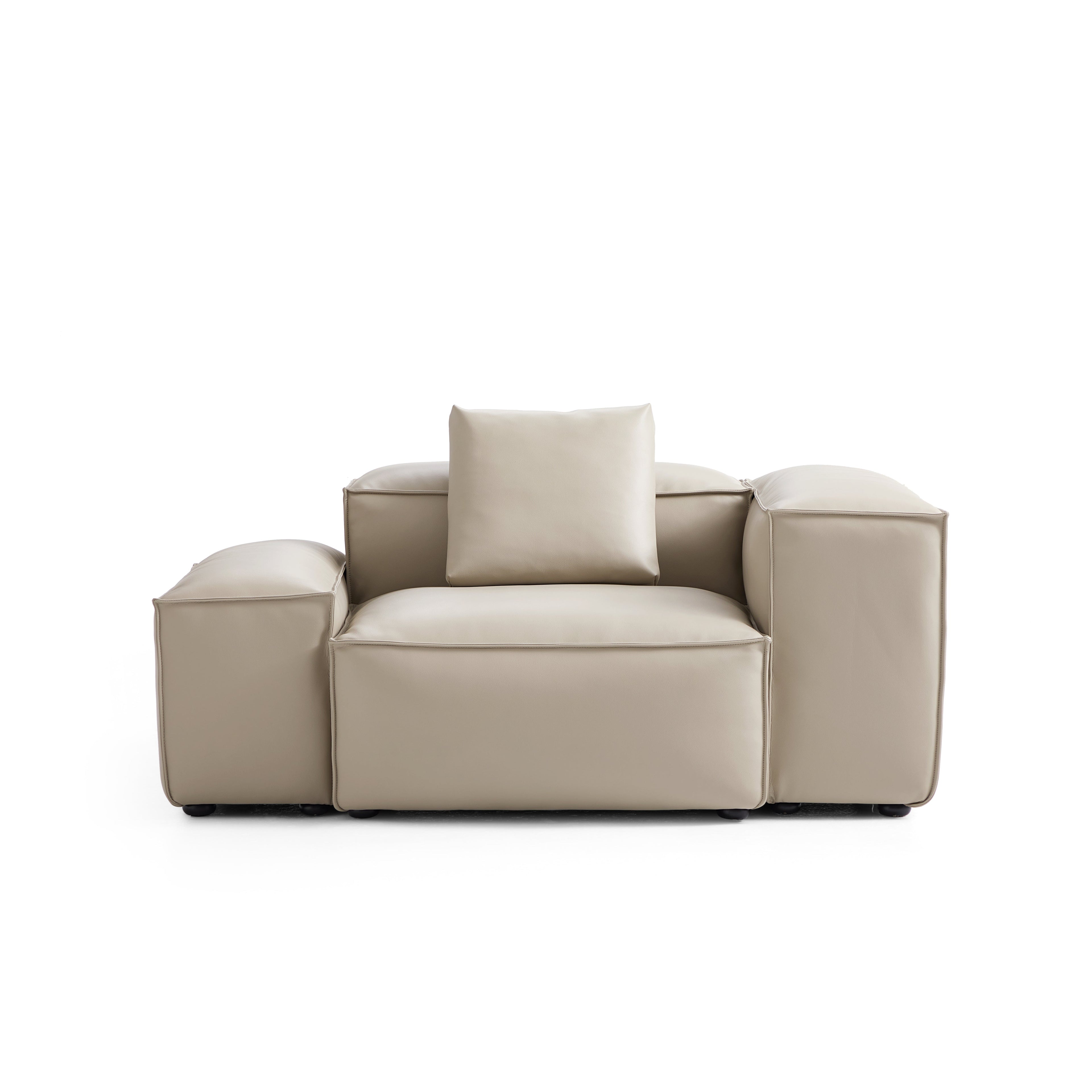 Cube Modular Brown Genuine Leather Armchair