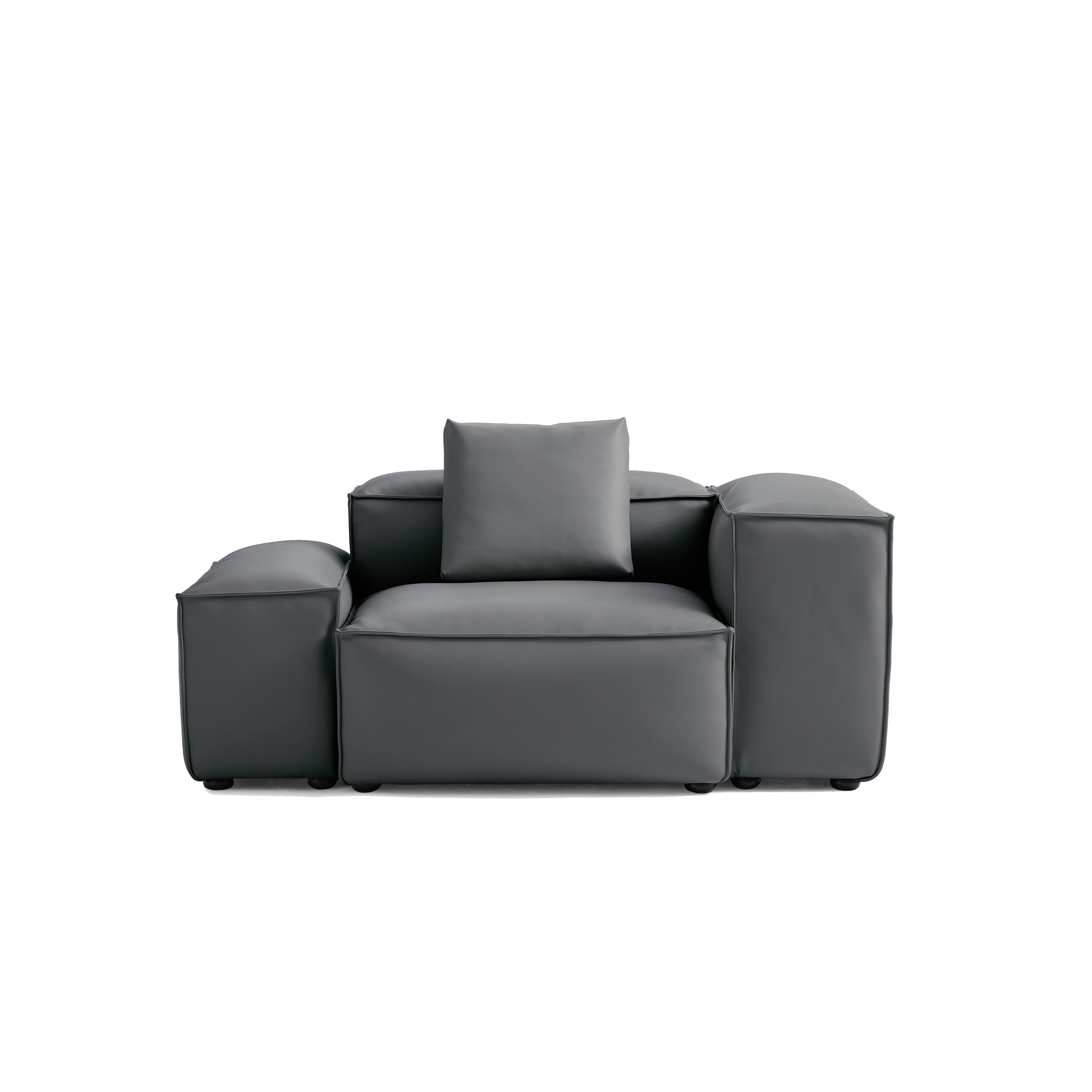 Cube Modular Brown Genuine Leather Armchair
