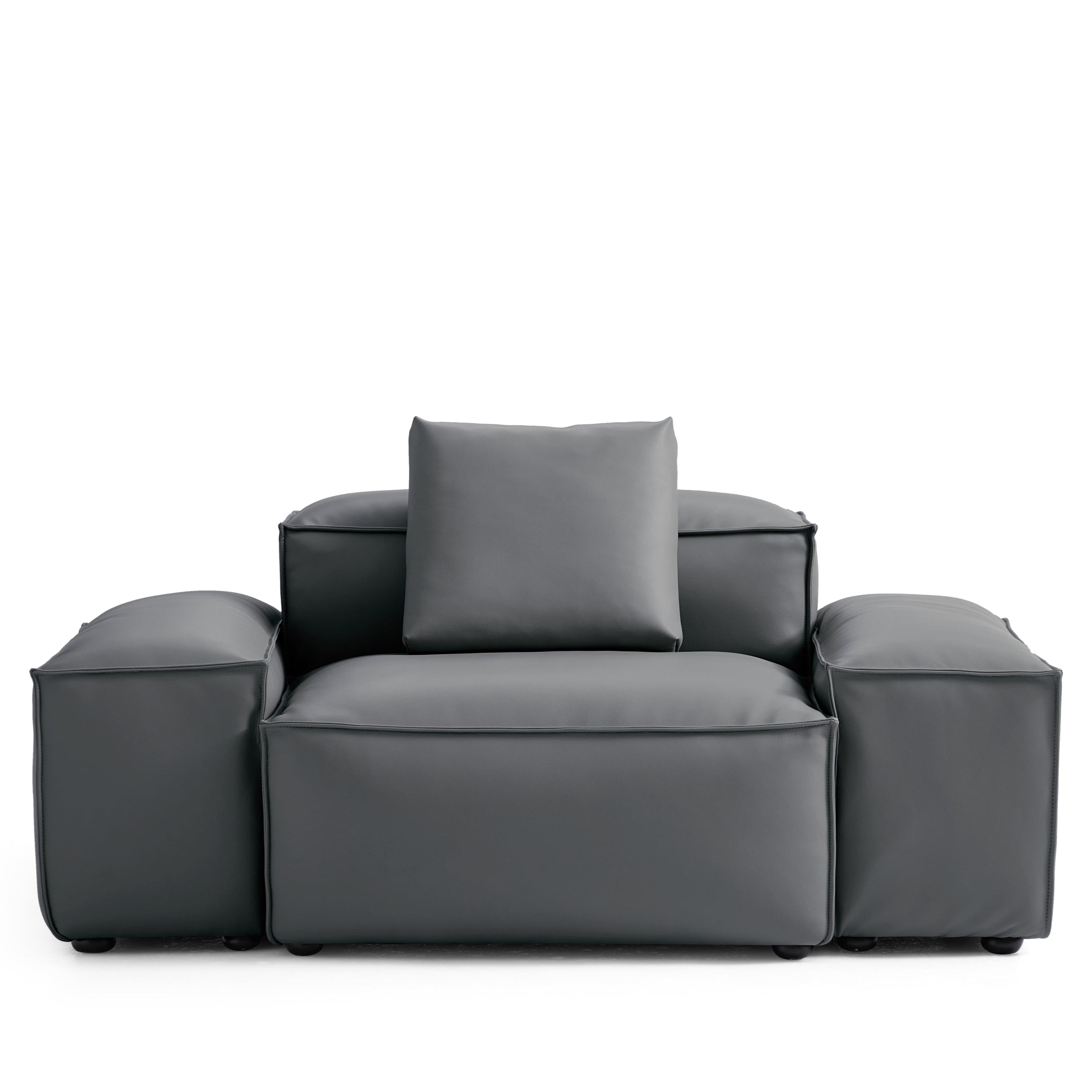 Cube Modular Brown Genuine Leather Armchair