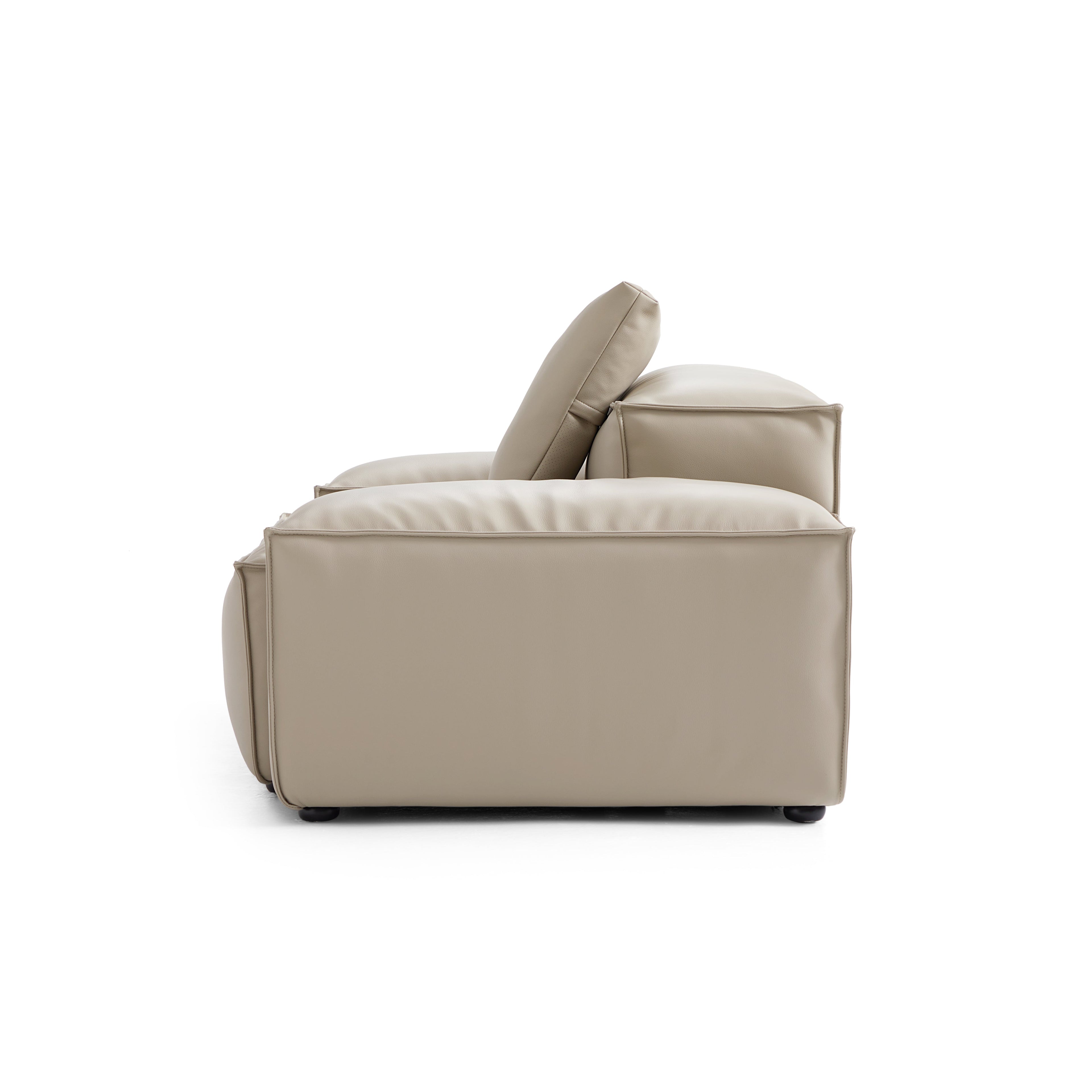 Cube Modular Brown Genuine Leather Armchair