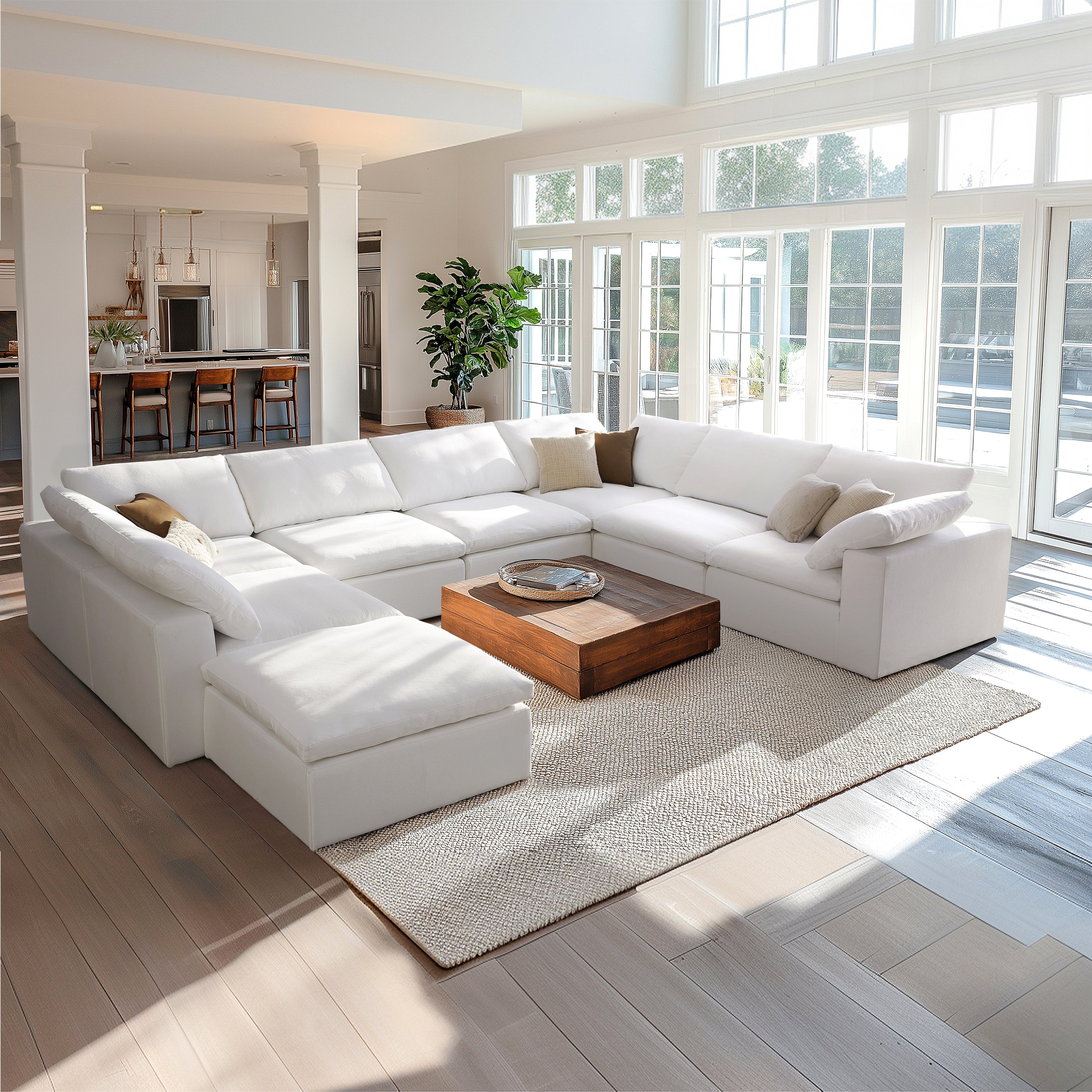 Tender Wabi-Sabi U-Shaped Sectional with One Open End