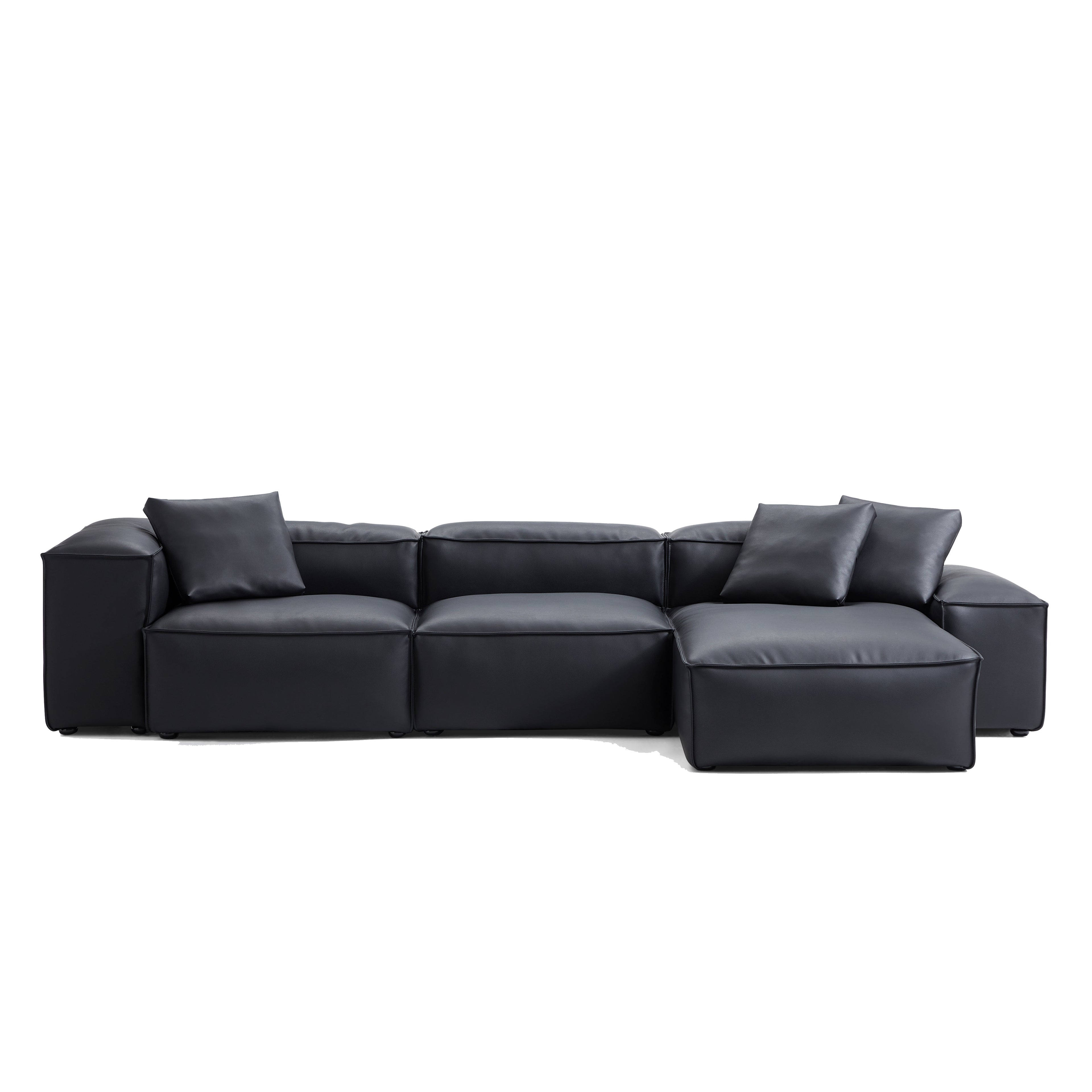 Cube Modular Brown Genuine Leather Sectional