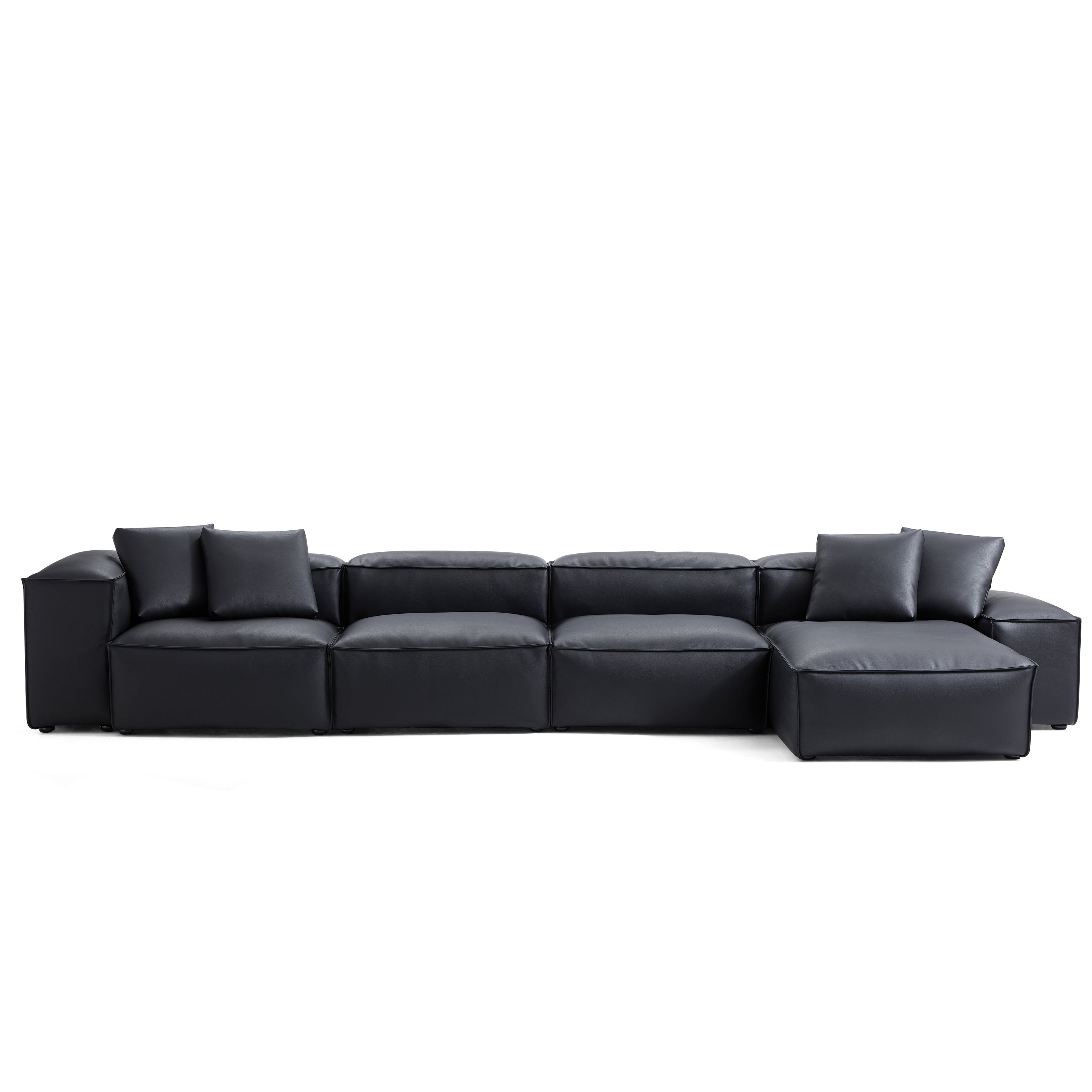 Cube Modular Brown Genuine Leather Sectional