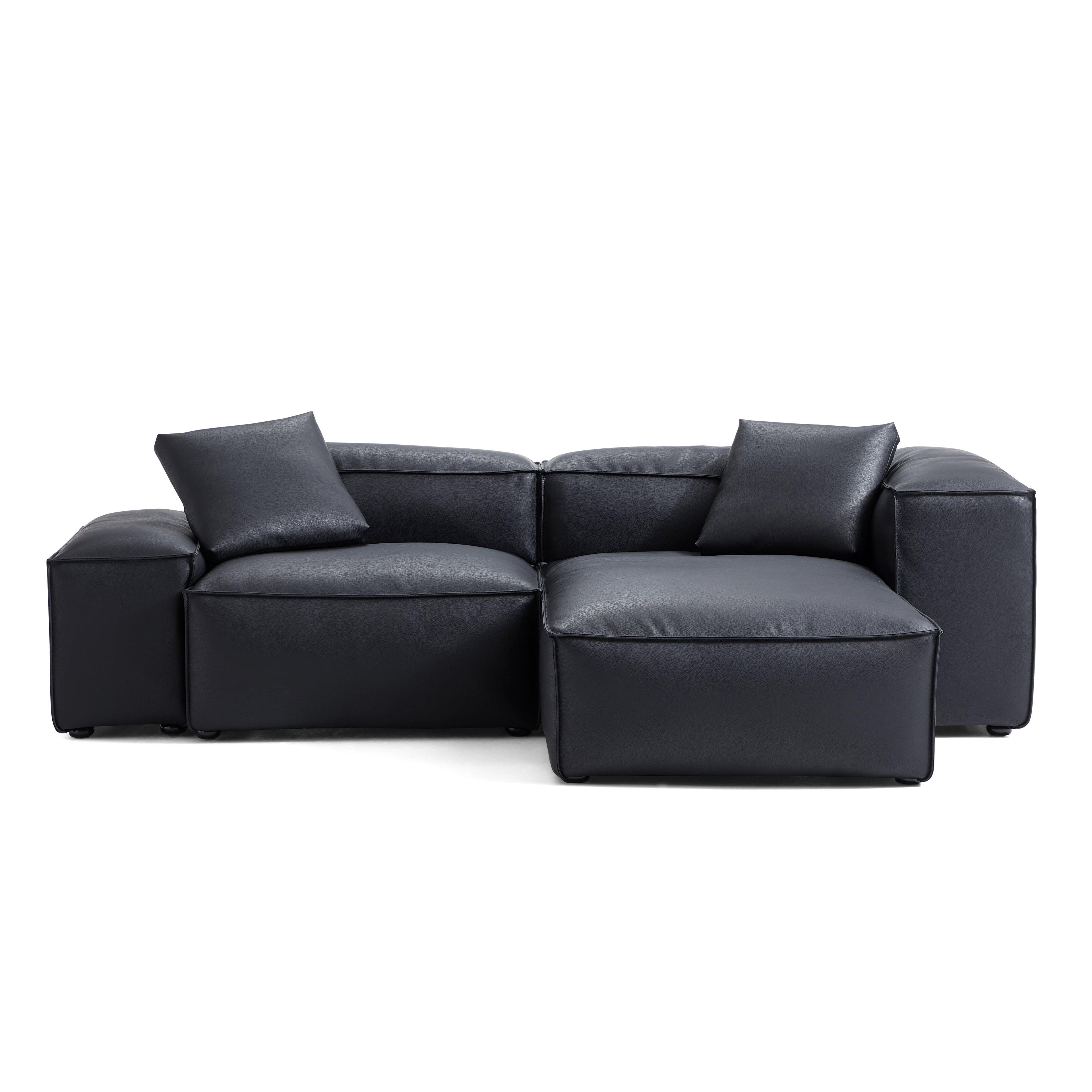 Cube Modular Brown Genuine Leather Sectional