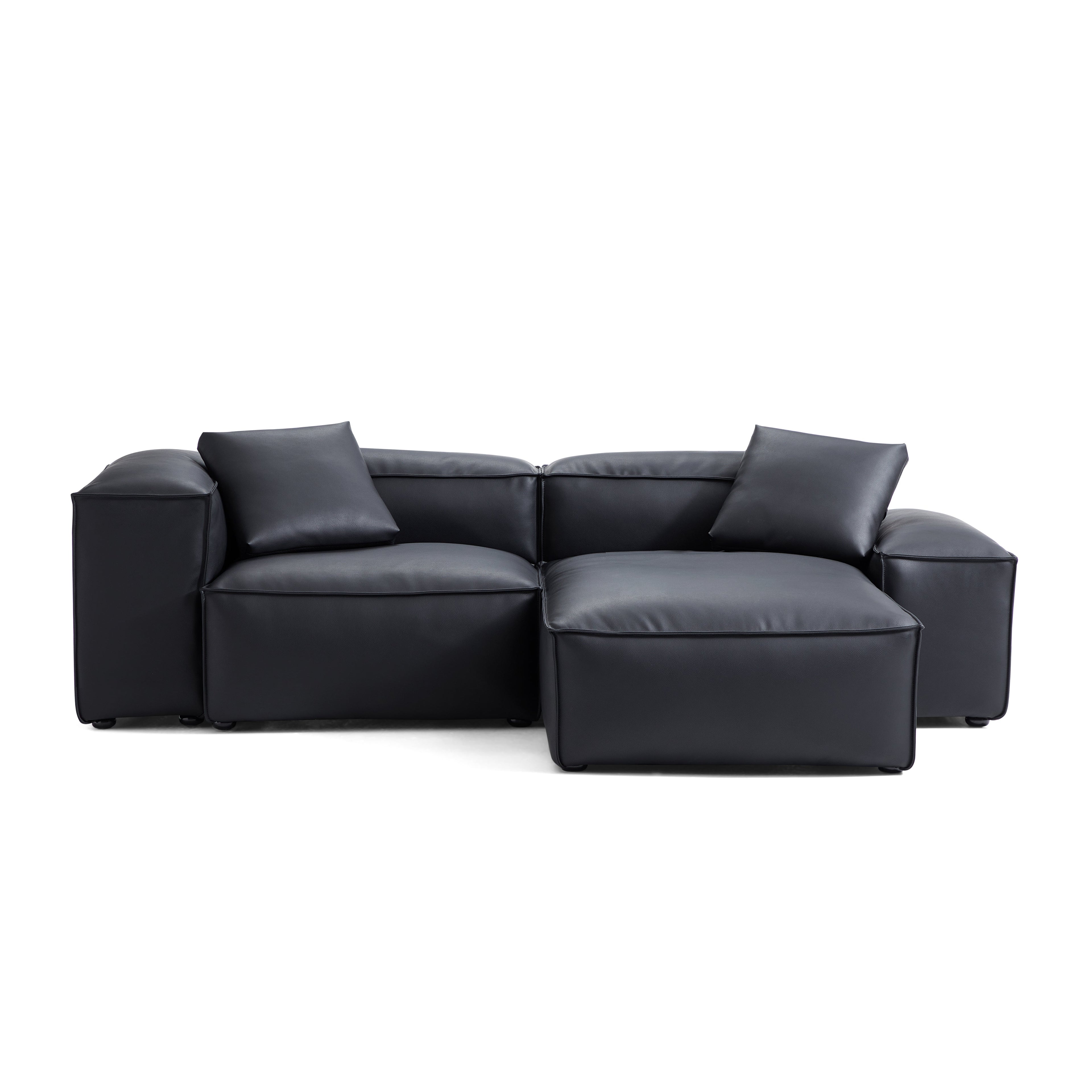 Cube Modular Brown Genuine Leather Sectional