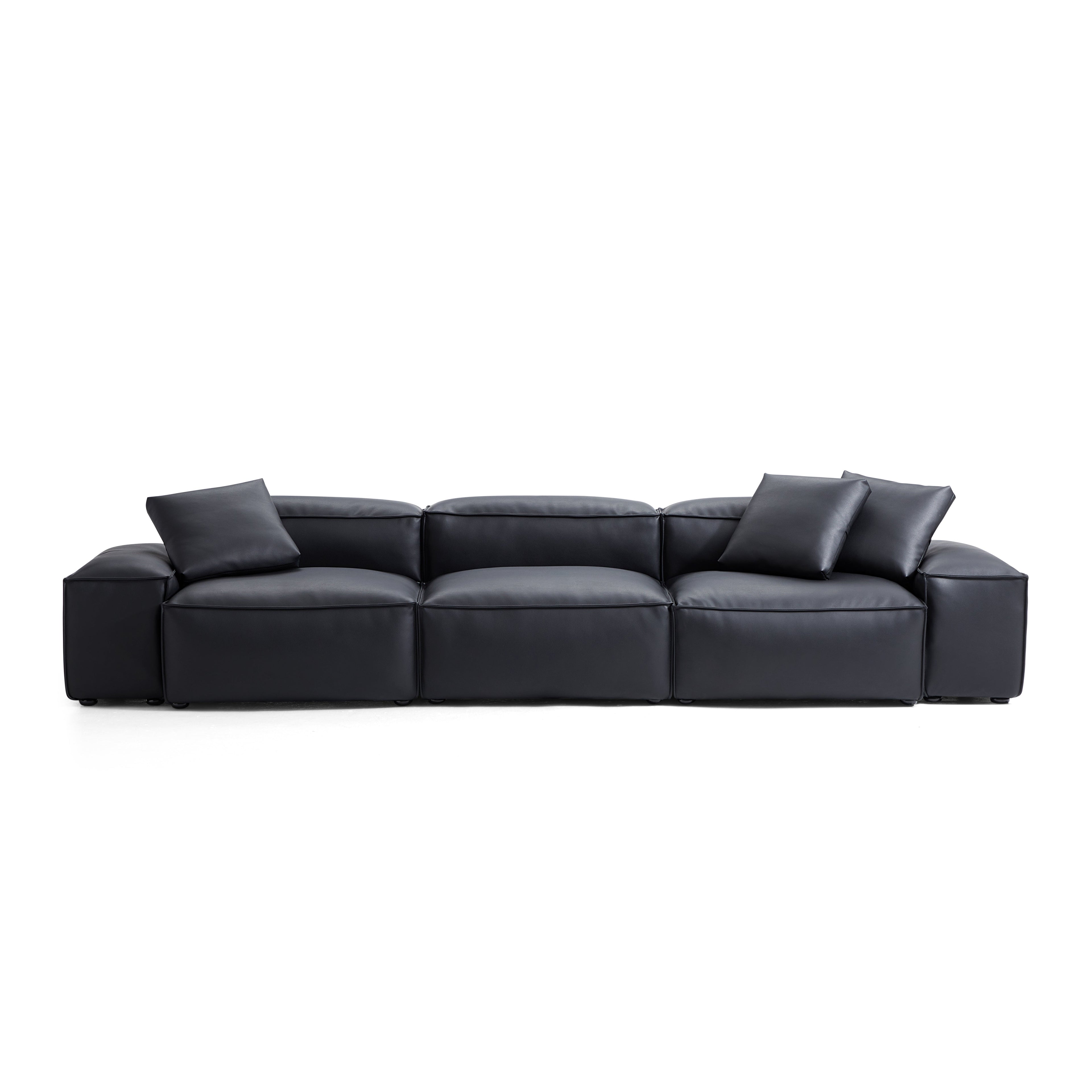 Cube Modular Brown Genuine Leather Sofa