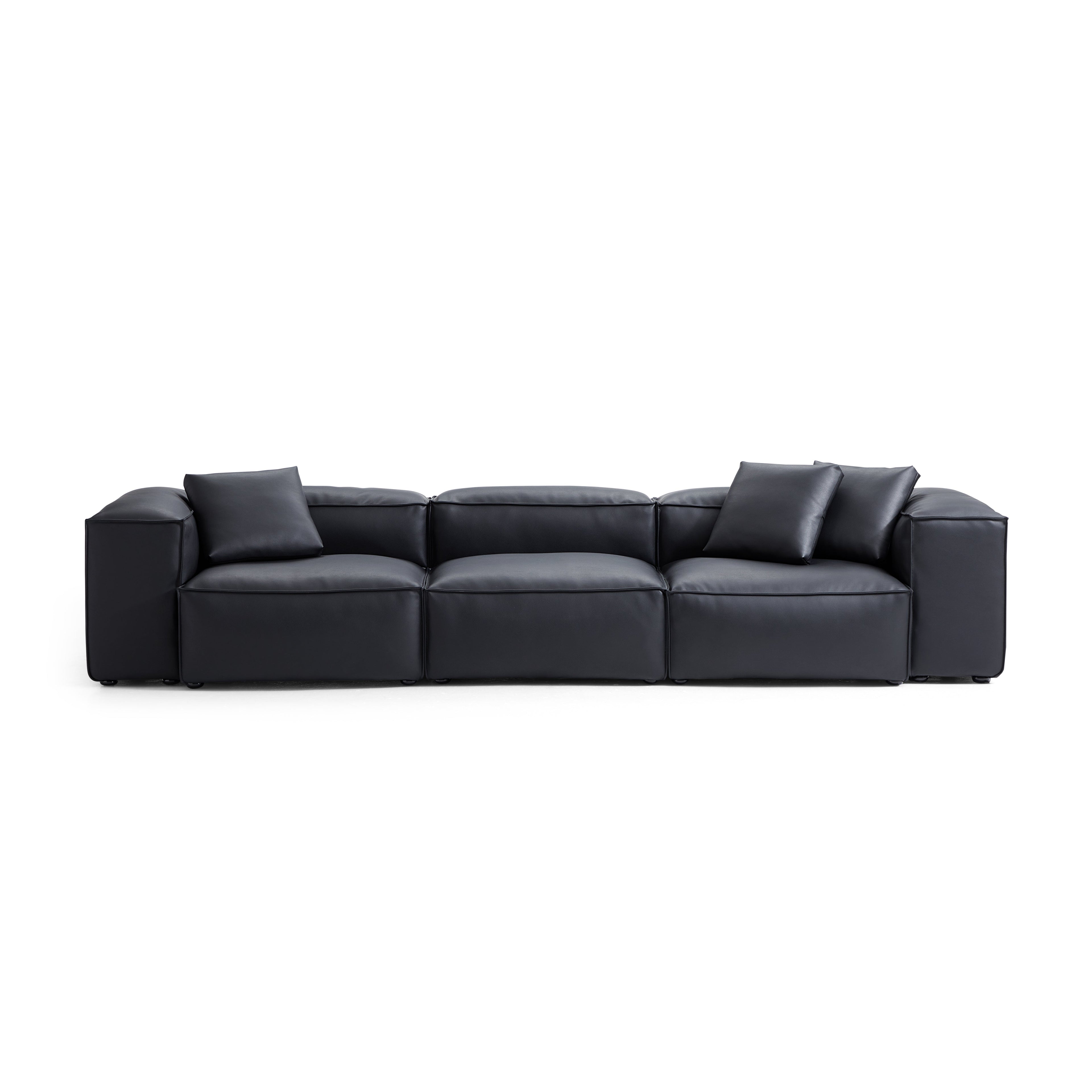 Cube Modular Brown Genuine Leather Sofa