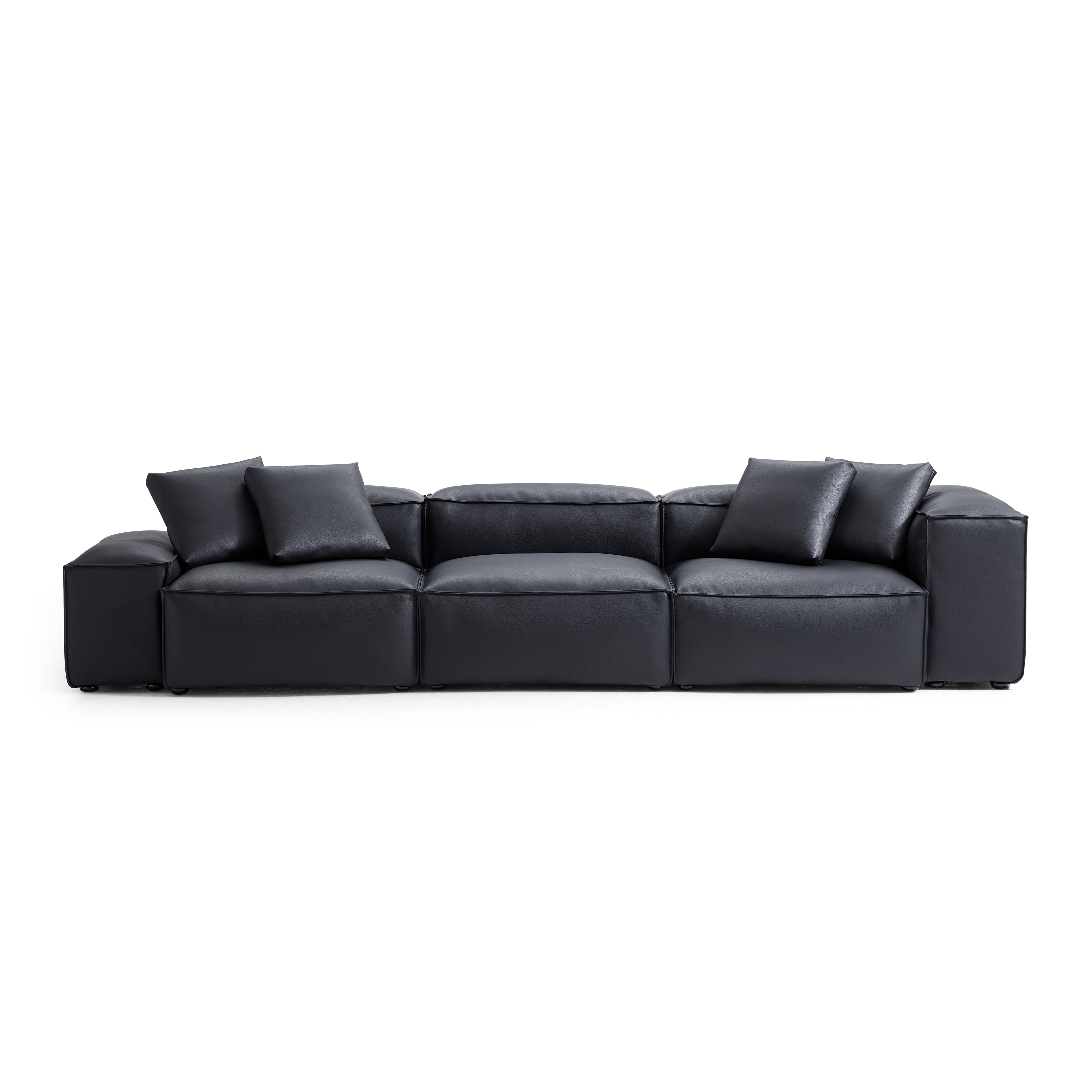 Cube Modular Brown Genuine Leather Sofa