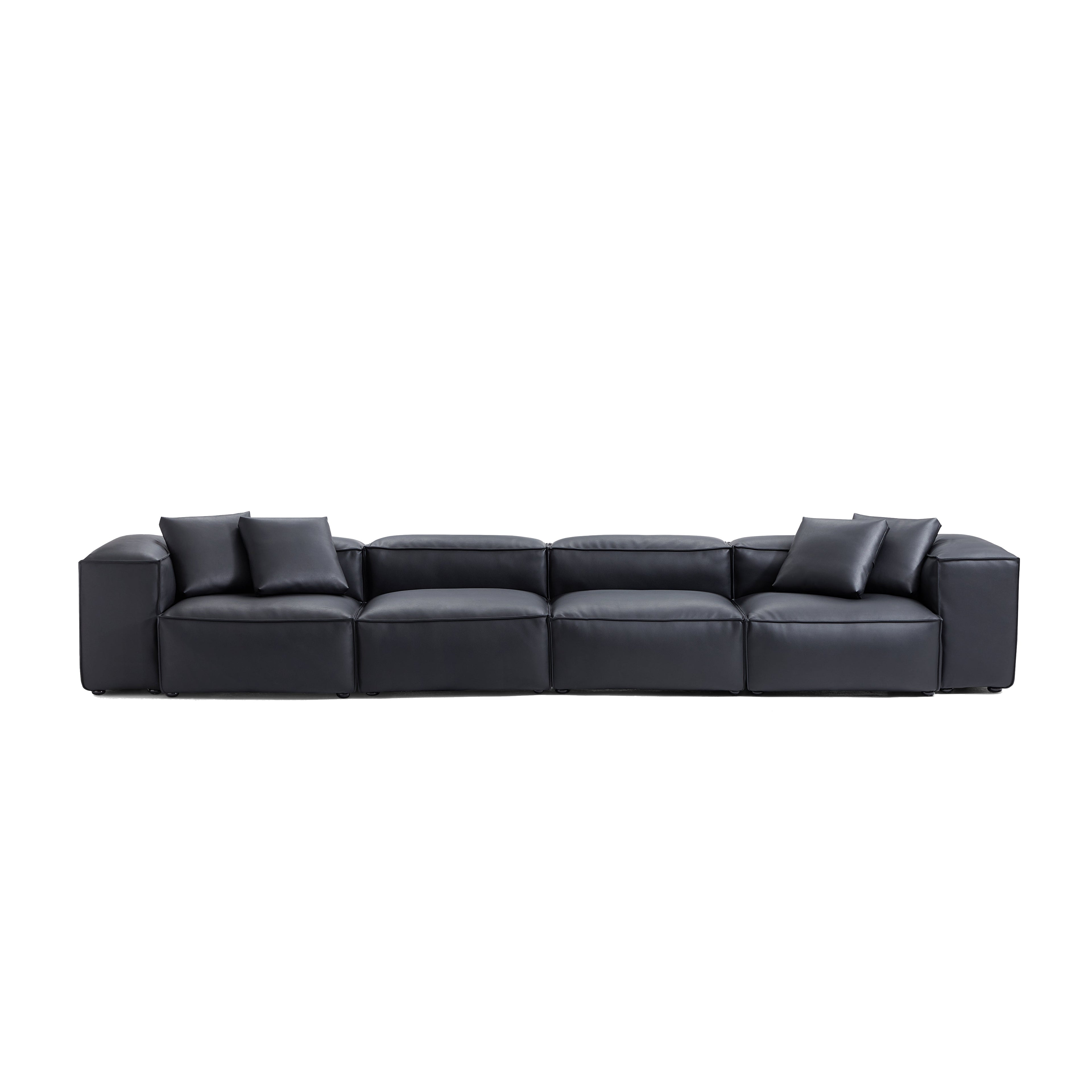 Cube Modular Brown Genuine Leather Sofa