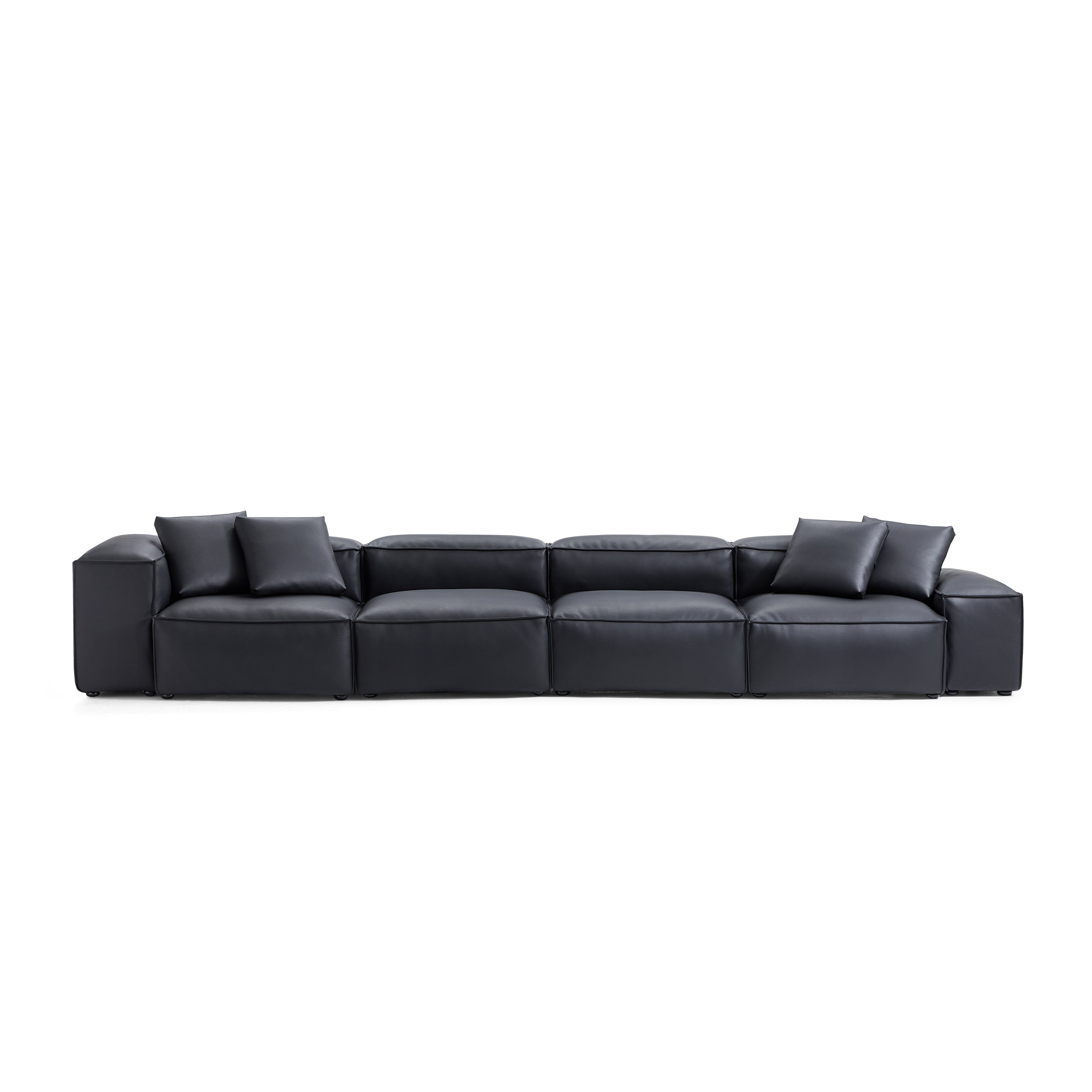 Cube Modular Brown Genuine Leather Sofa