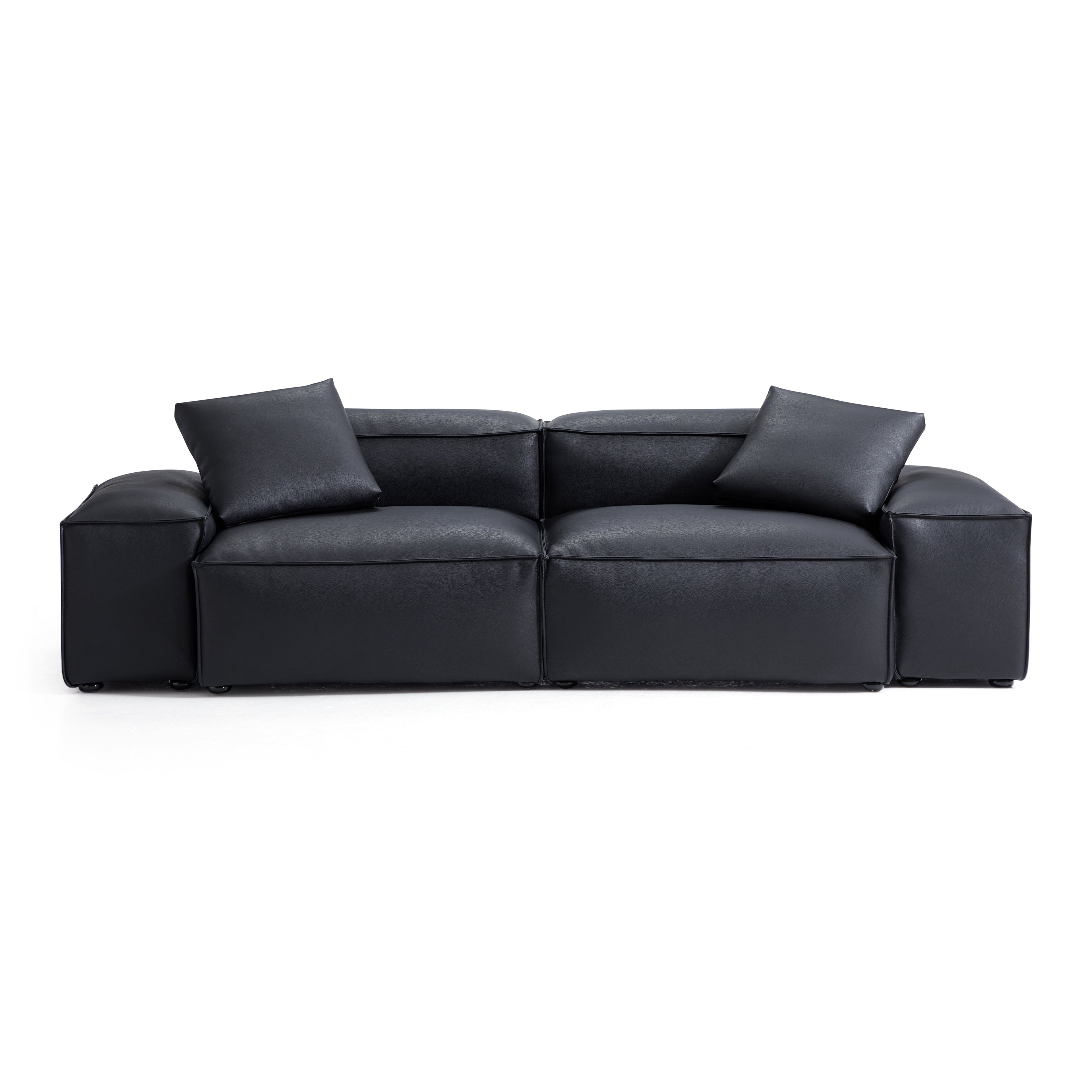 Cube Modular Beige Genuine Leather Sofa