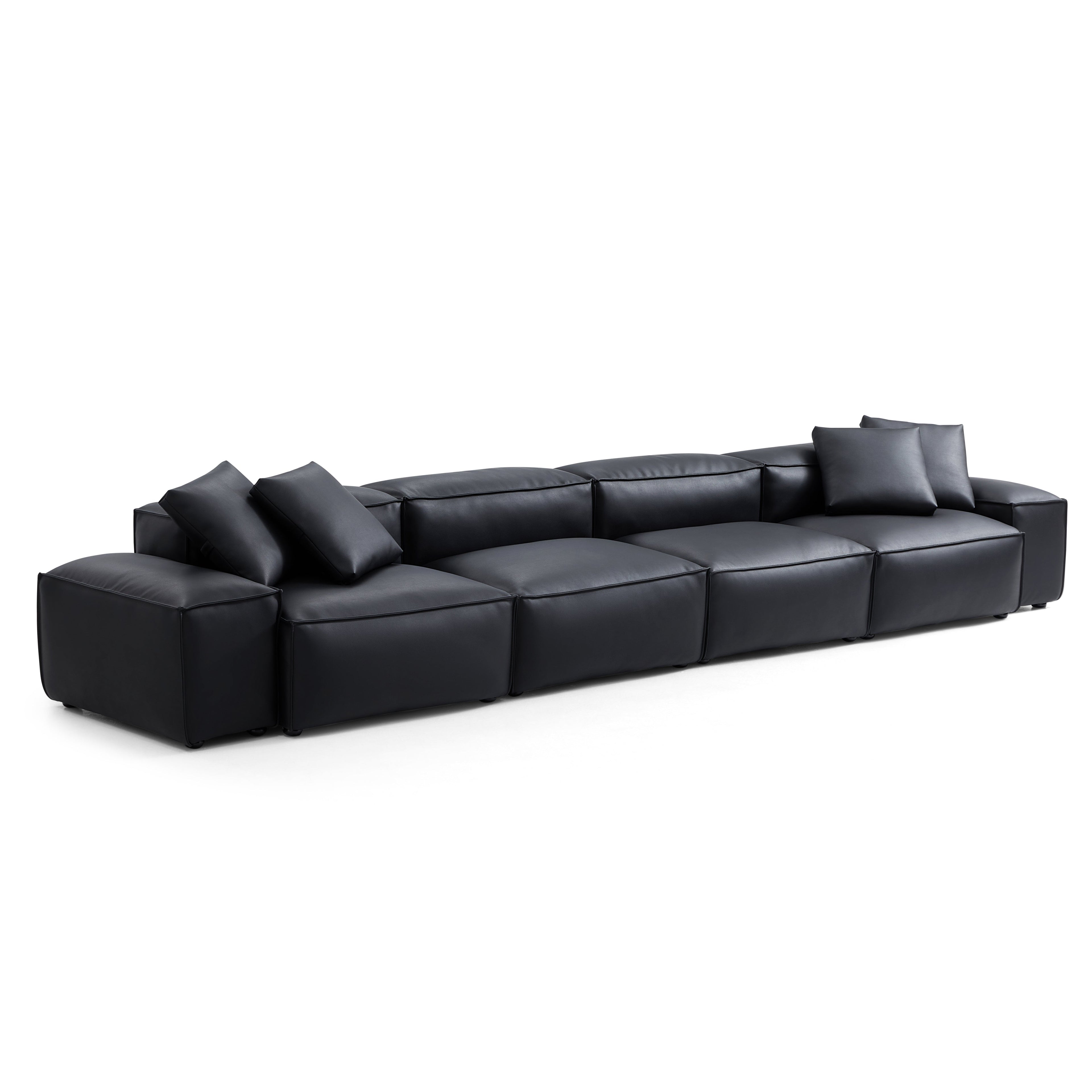 Cube Modular Brown Genuine Leather Sofa
