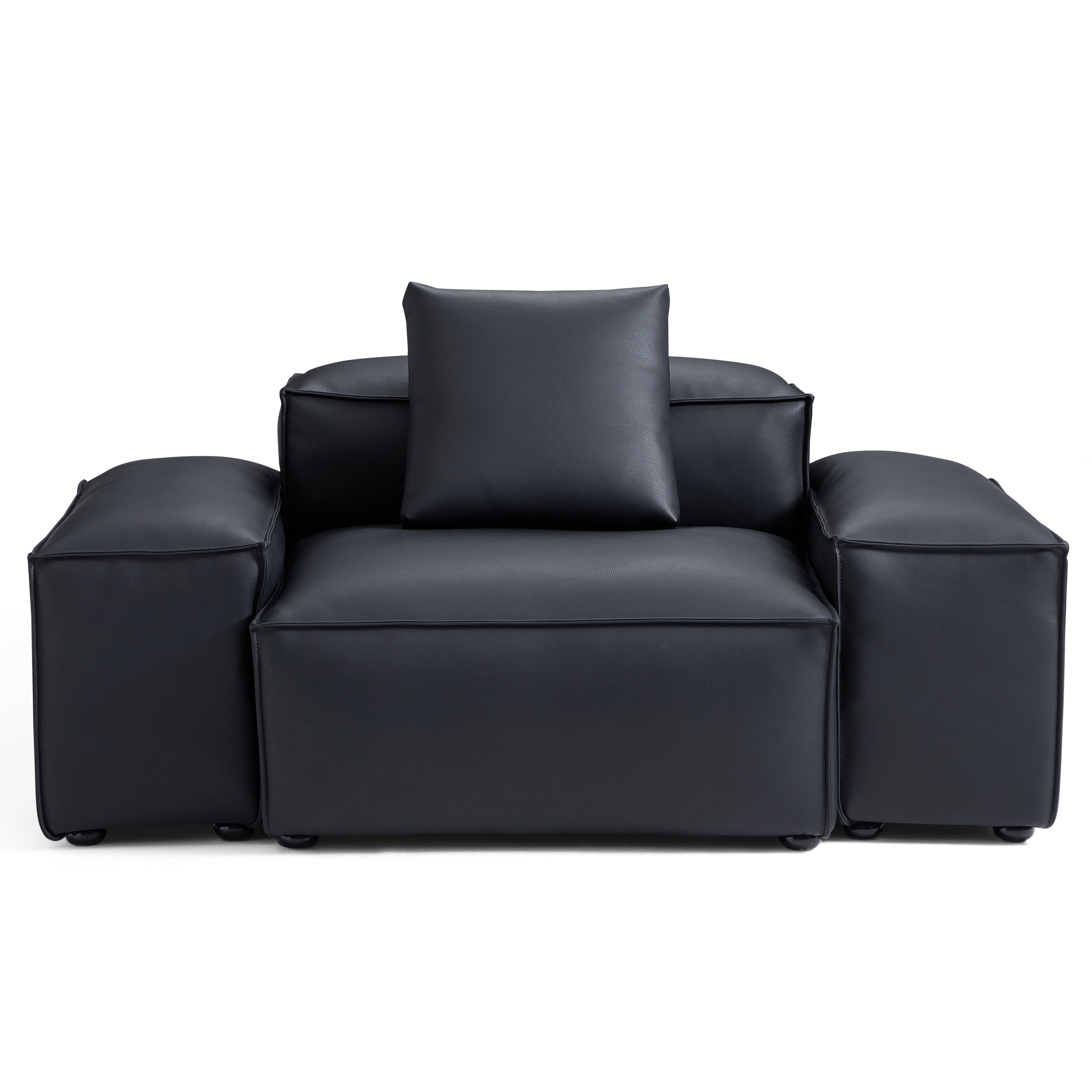 Cube Modular Brown Genuine Leather Armchair
