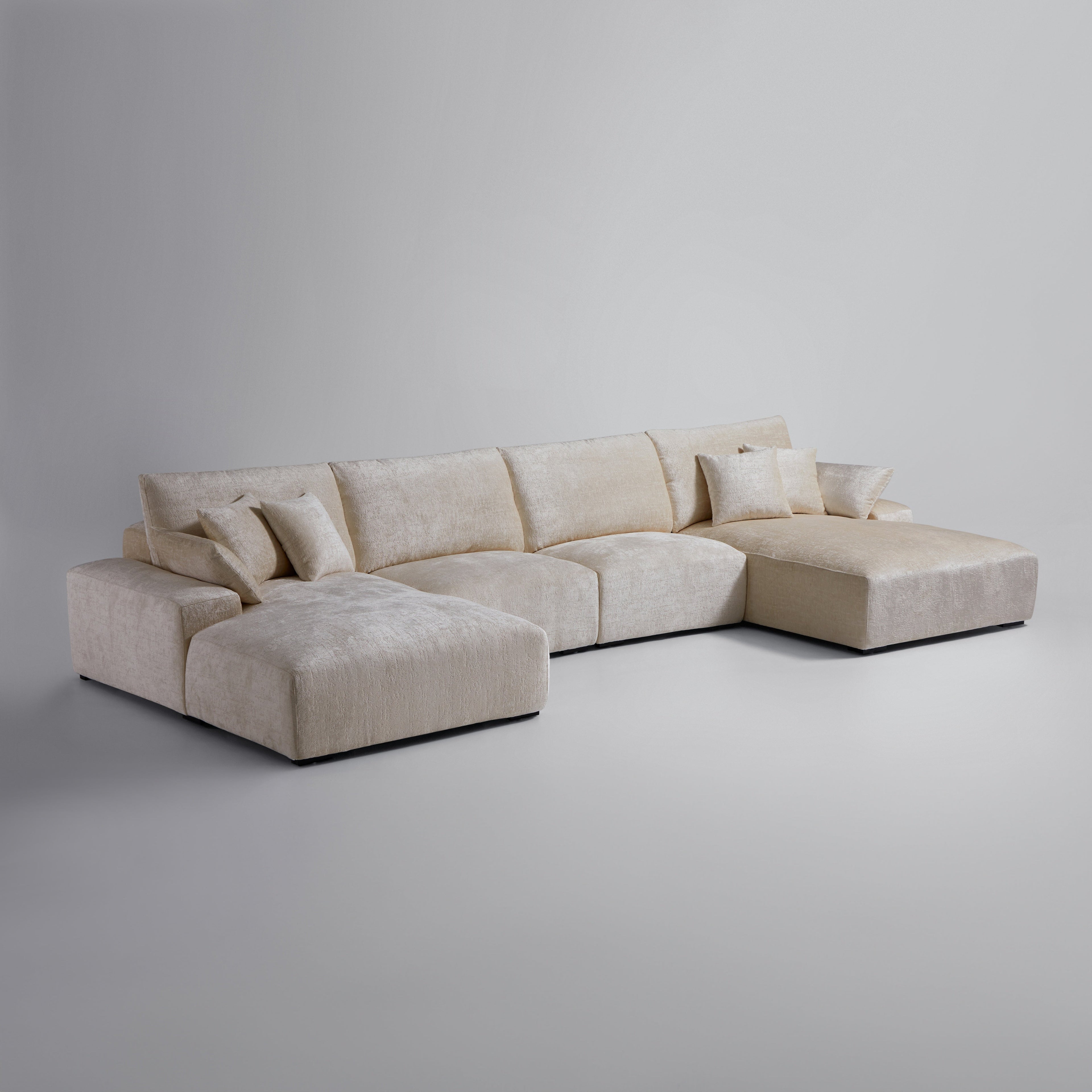 Le canapé sectionnel en U beige Empress