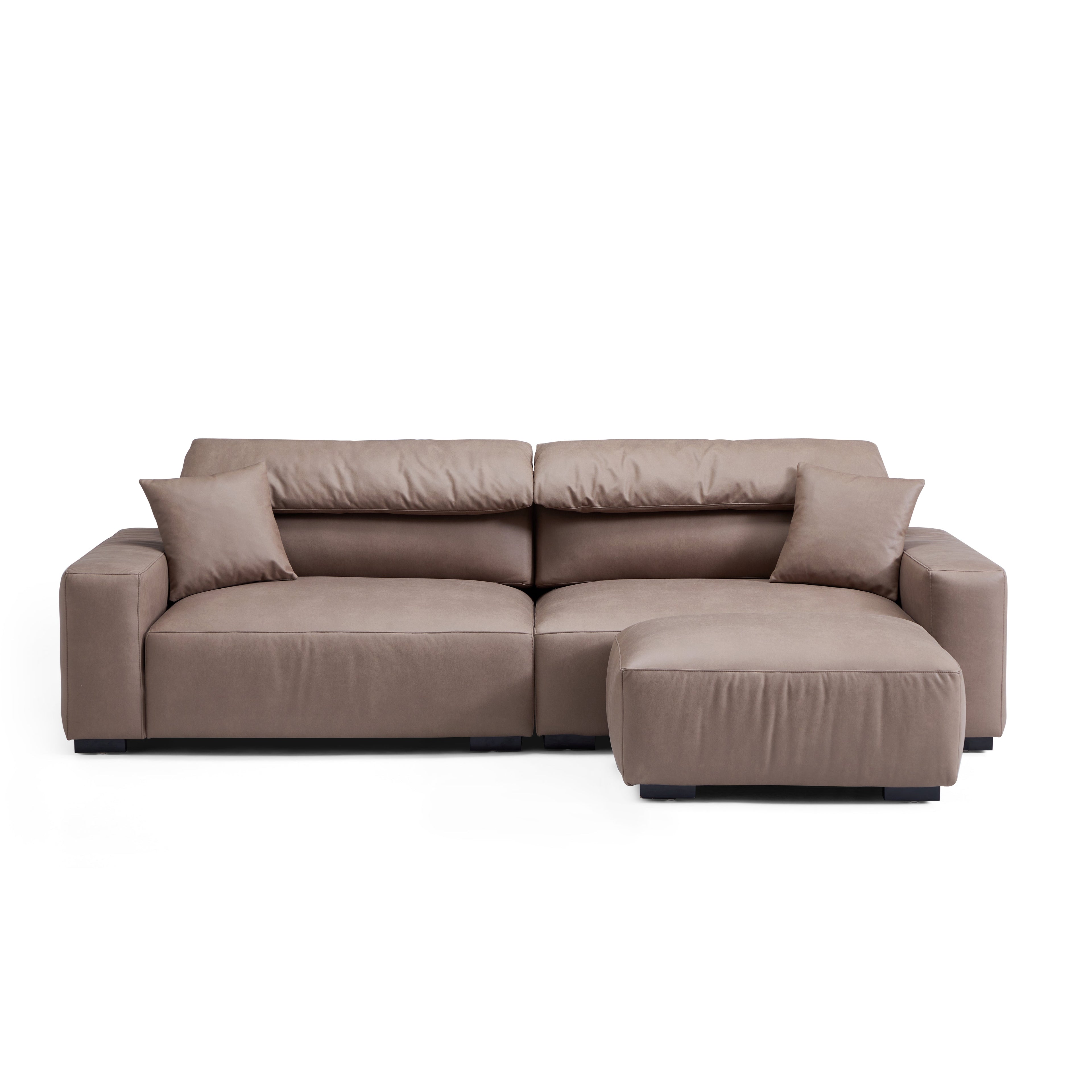 Chestnut Sofa and Ottoman