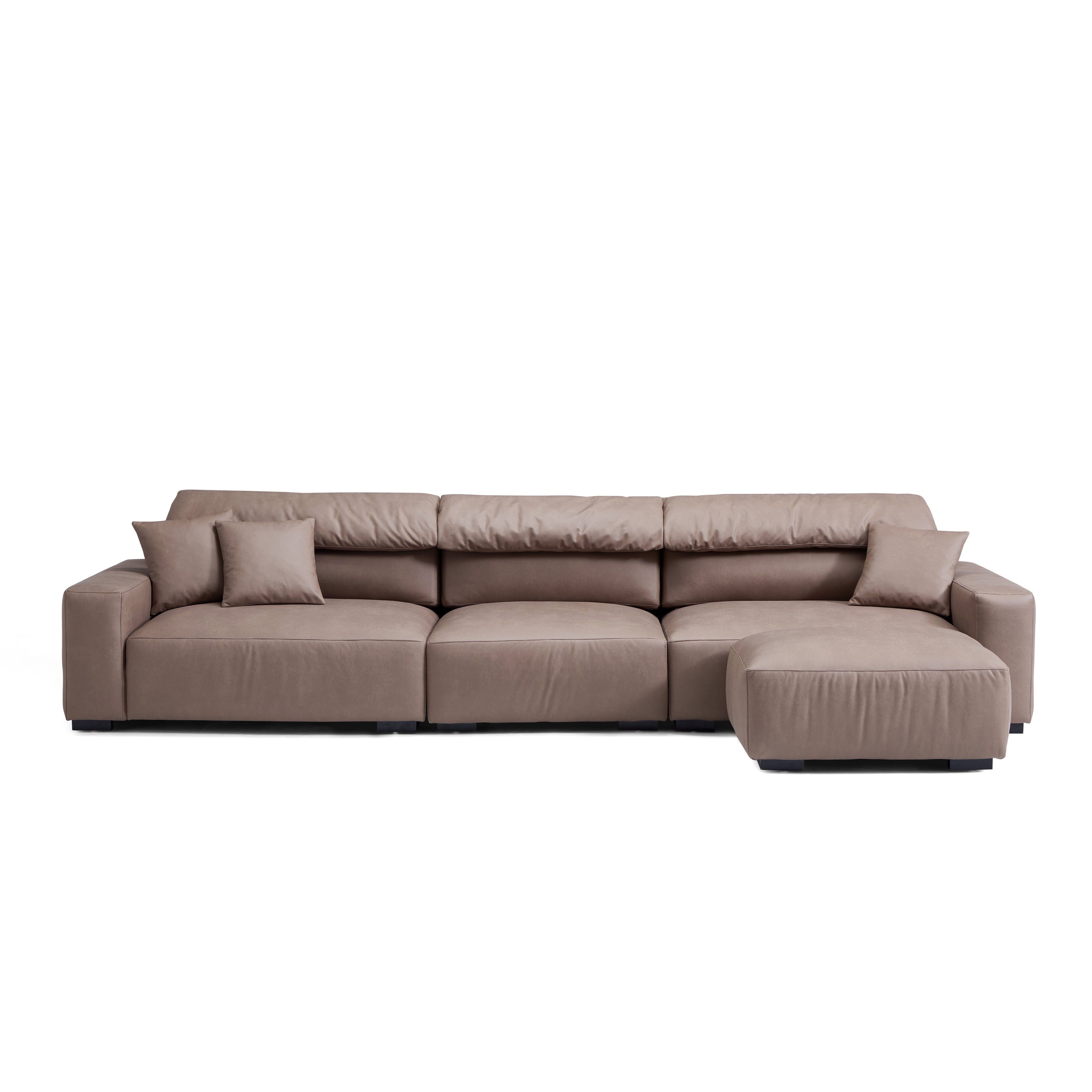 Chestnut Sofa and Ottoman