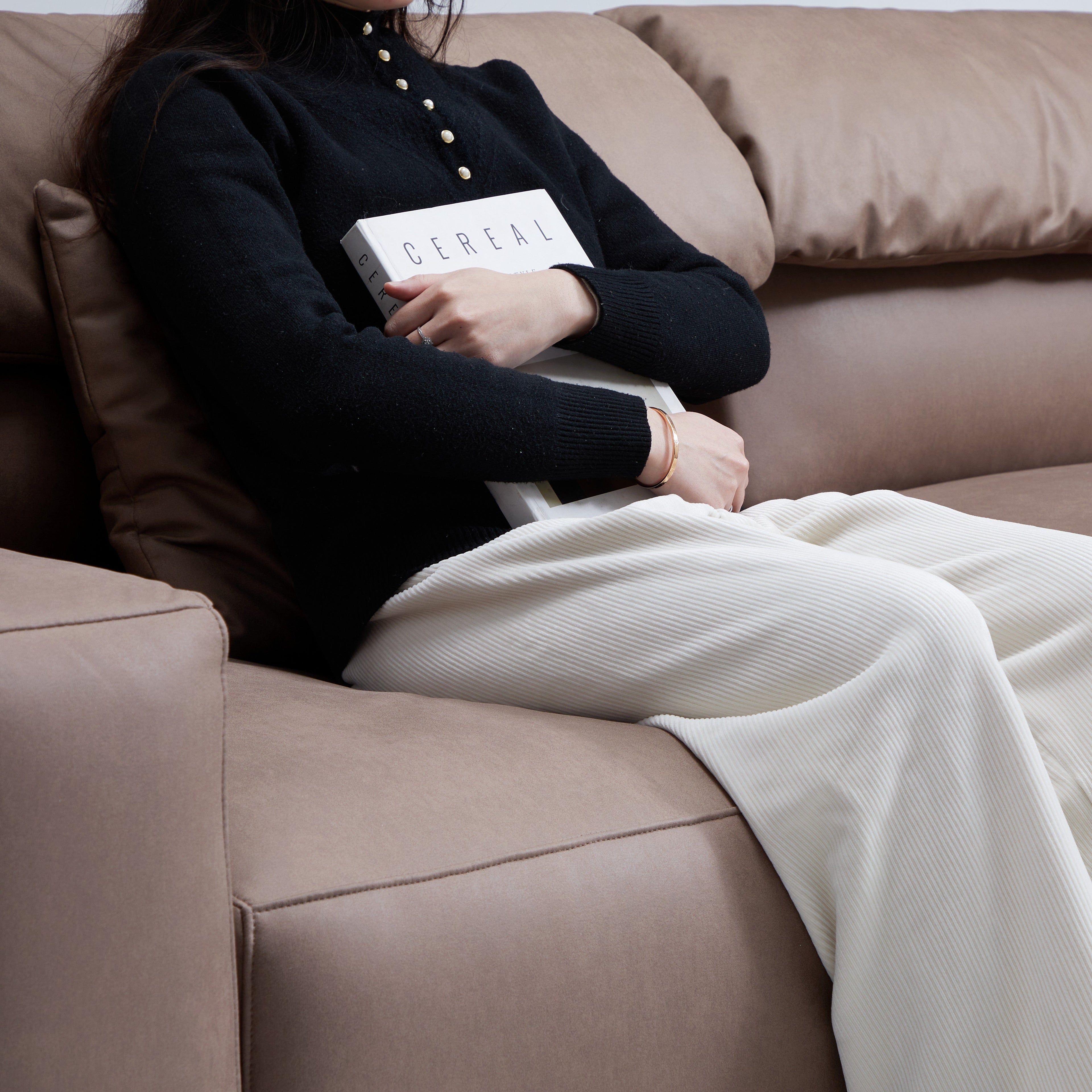 Chestnut Double Chaise Sectional