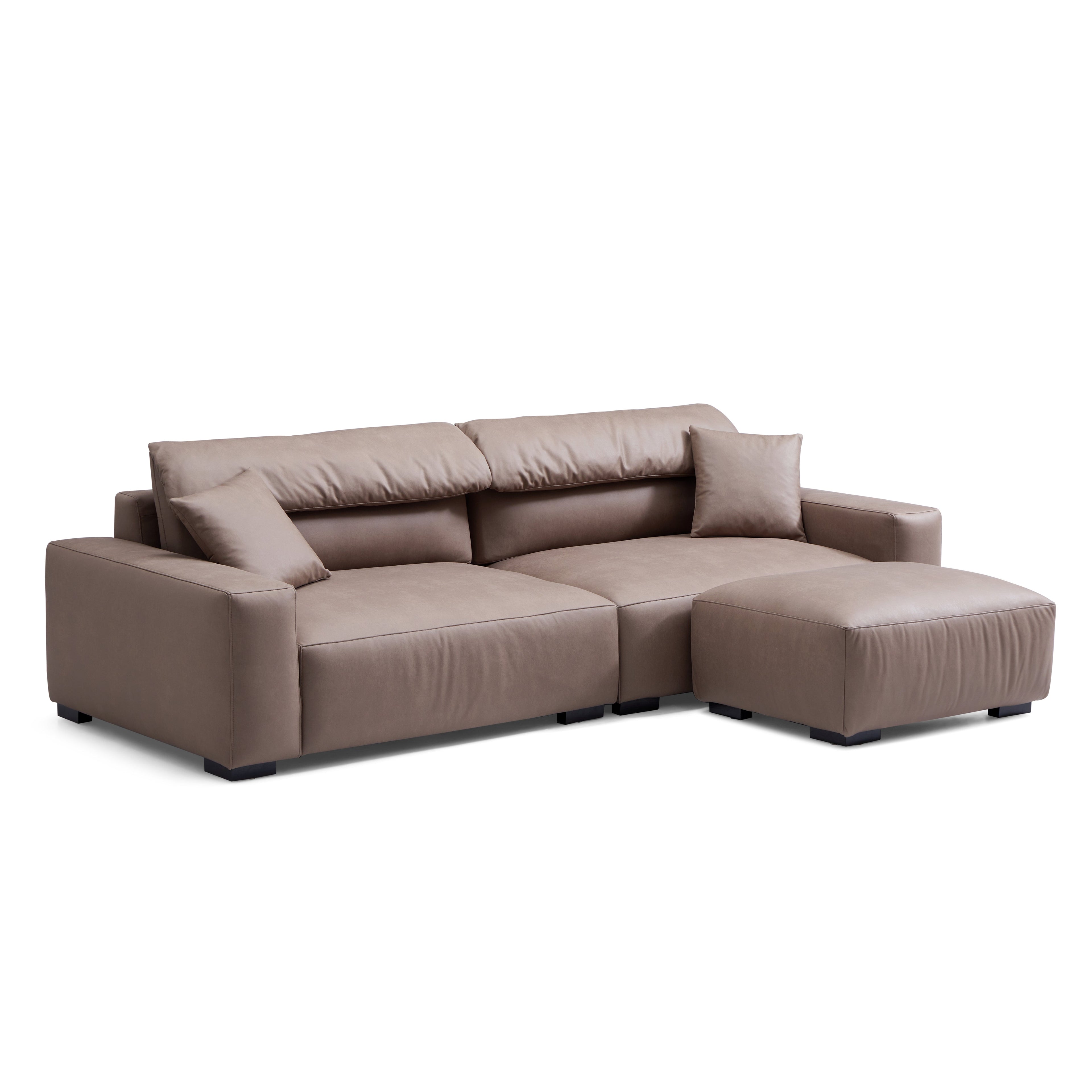 Chestnut Sofa and Ottoman