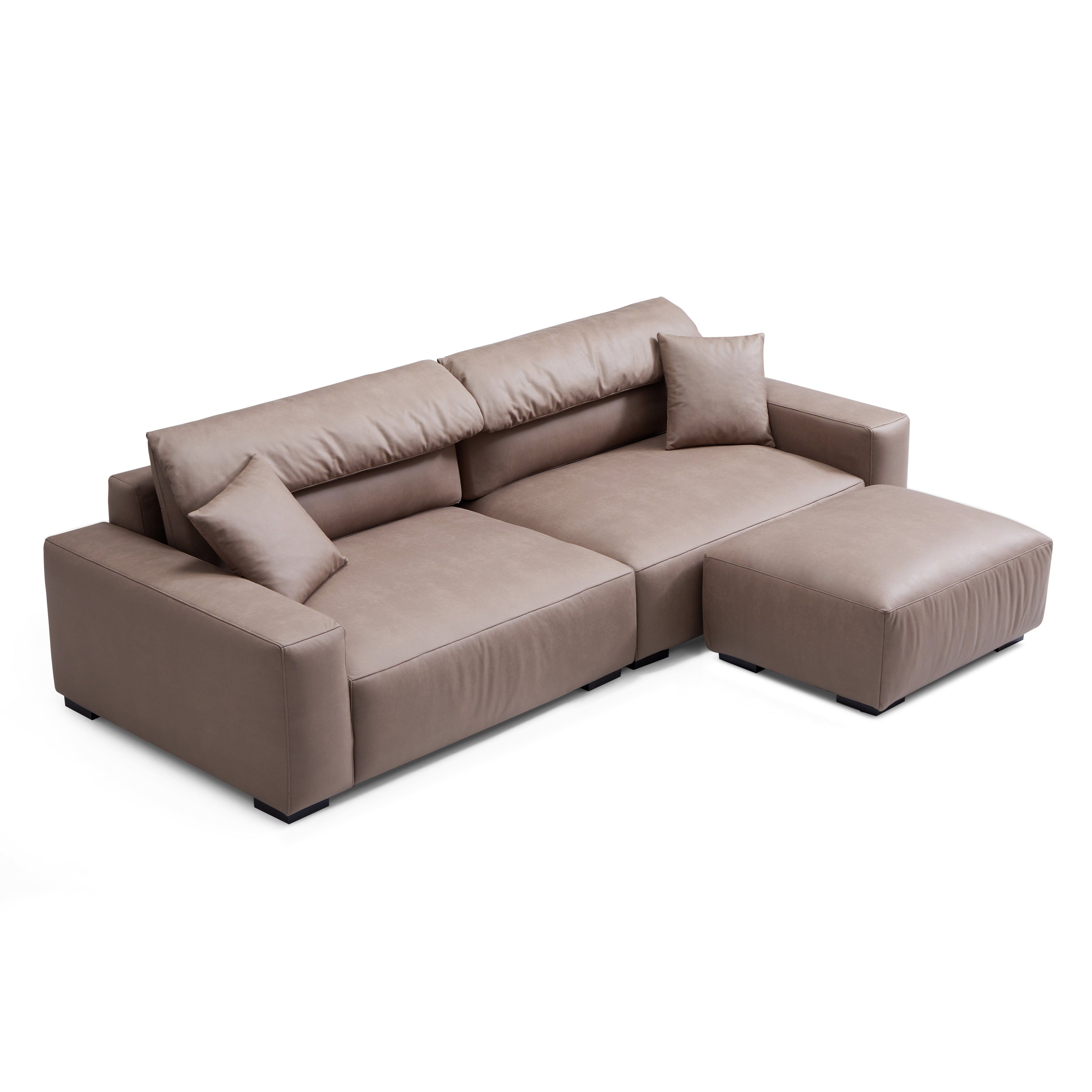Chestnut Sofa and Ottoman