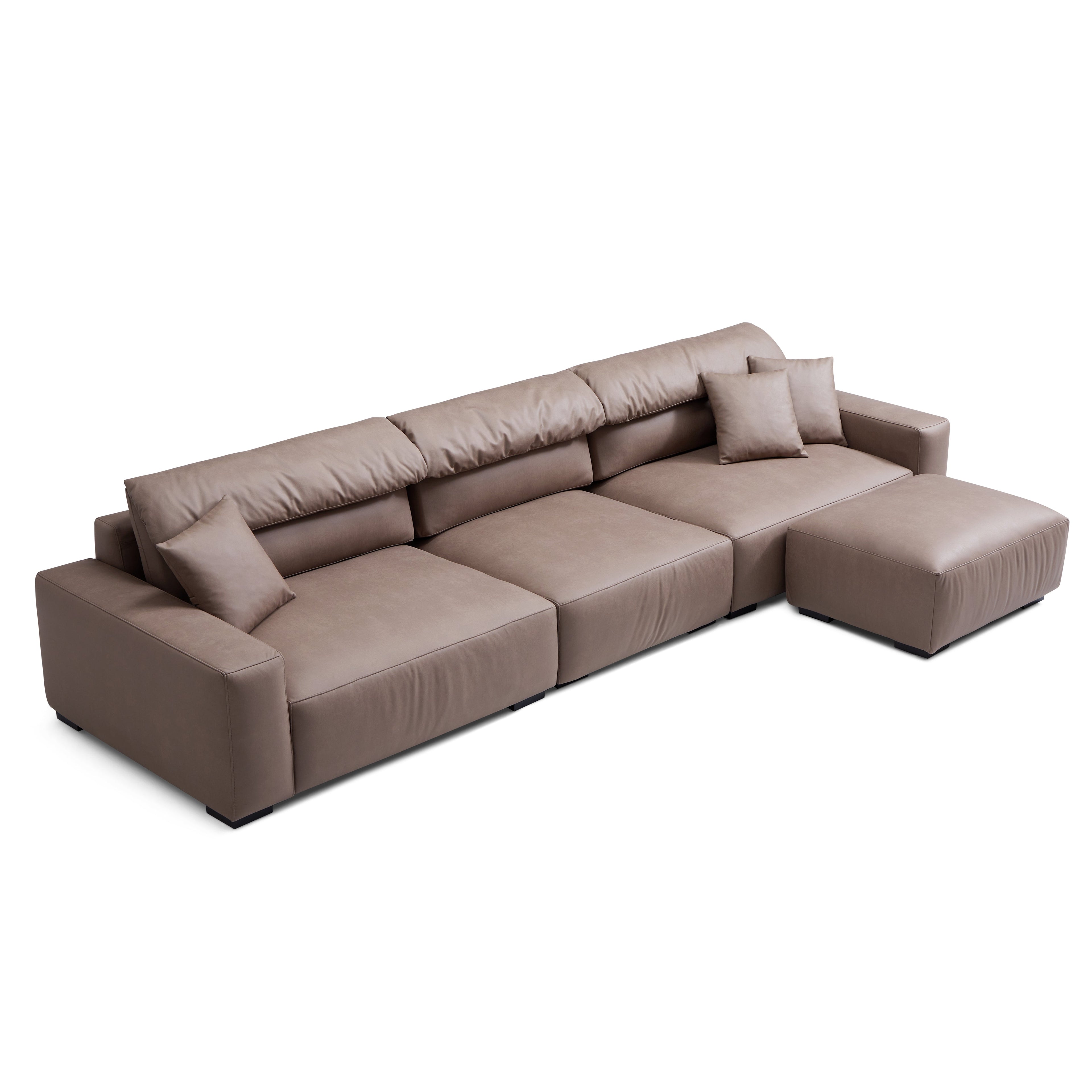 Chestnut Sofa and Ottoman