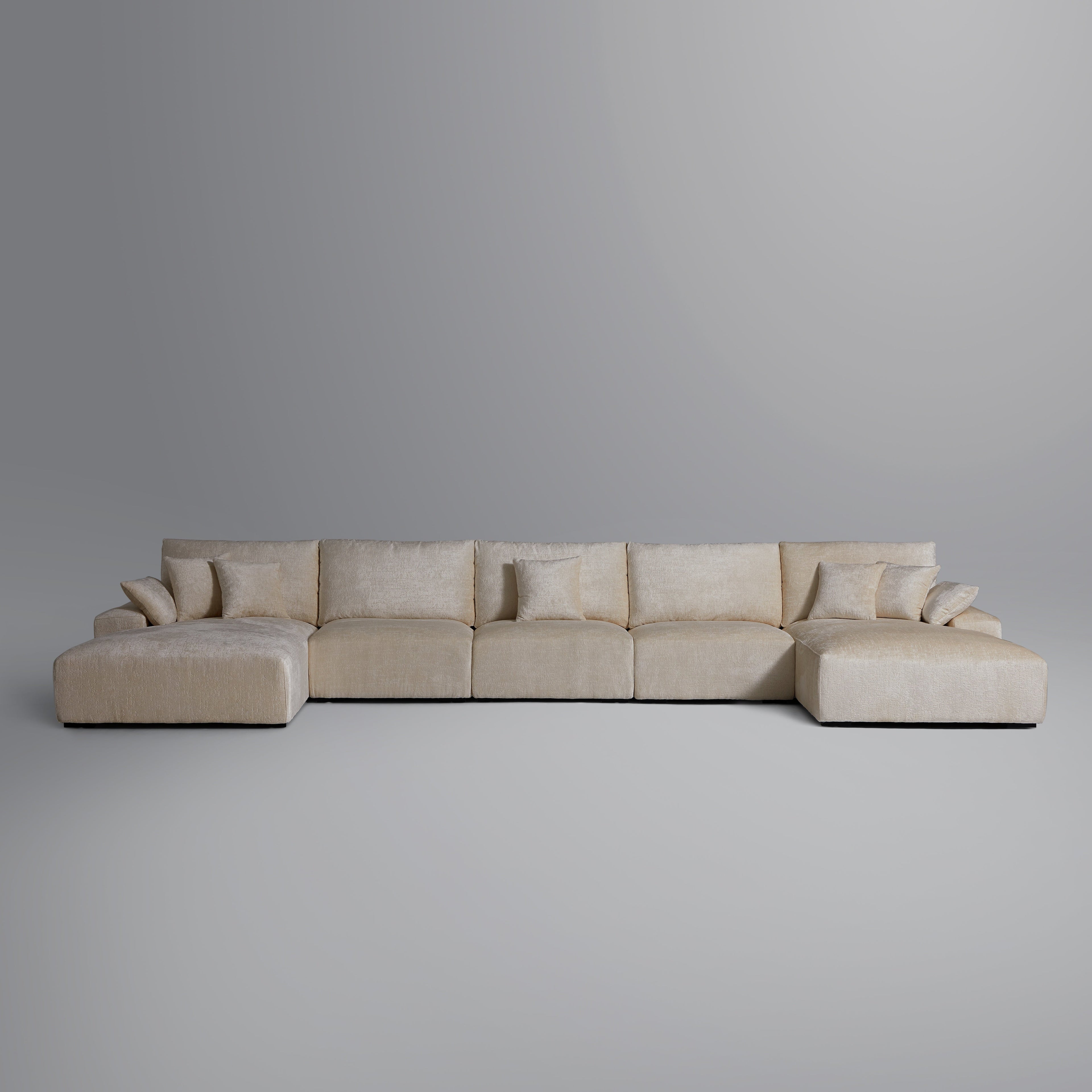 Le canapé sectionnel en U gris Empress