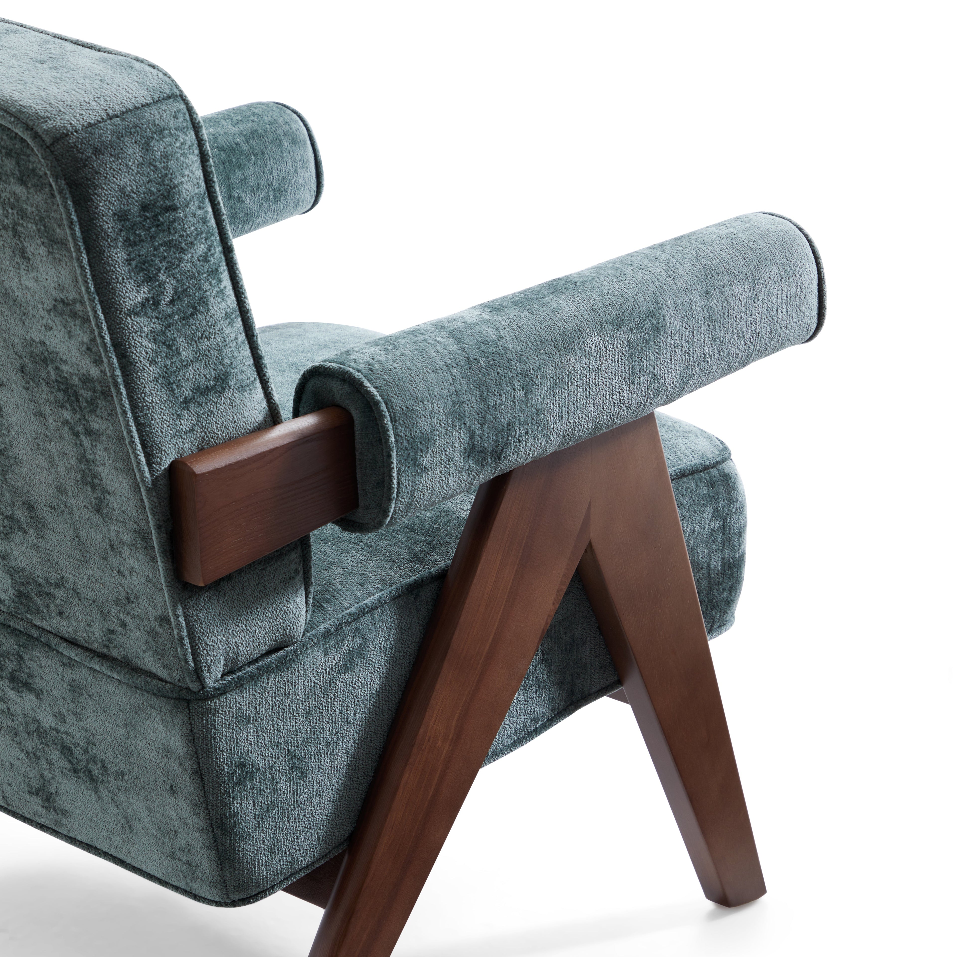 Wooster Green Chenille Velvet Accent Chair