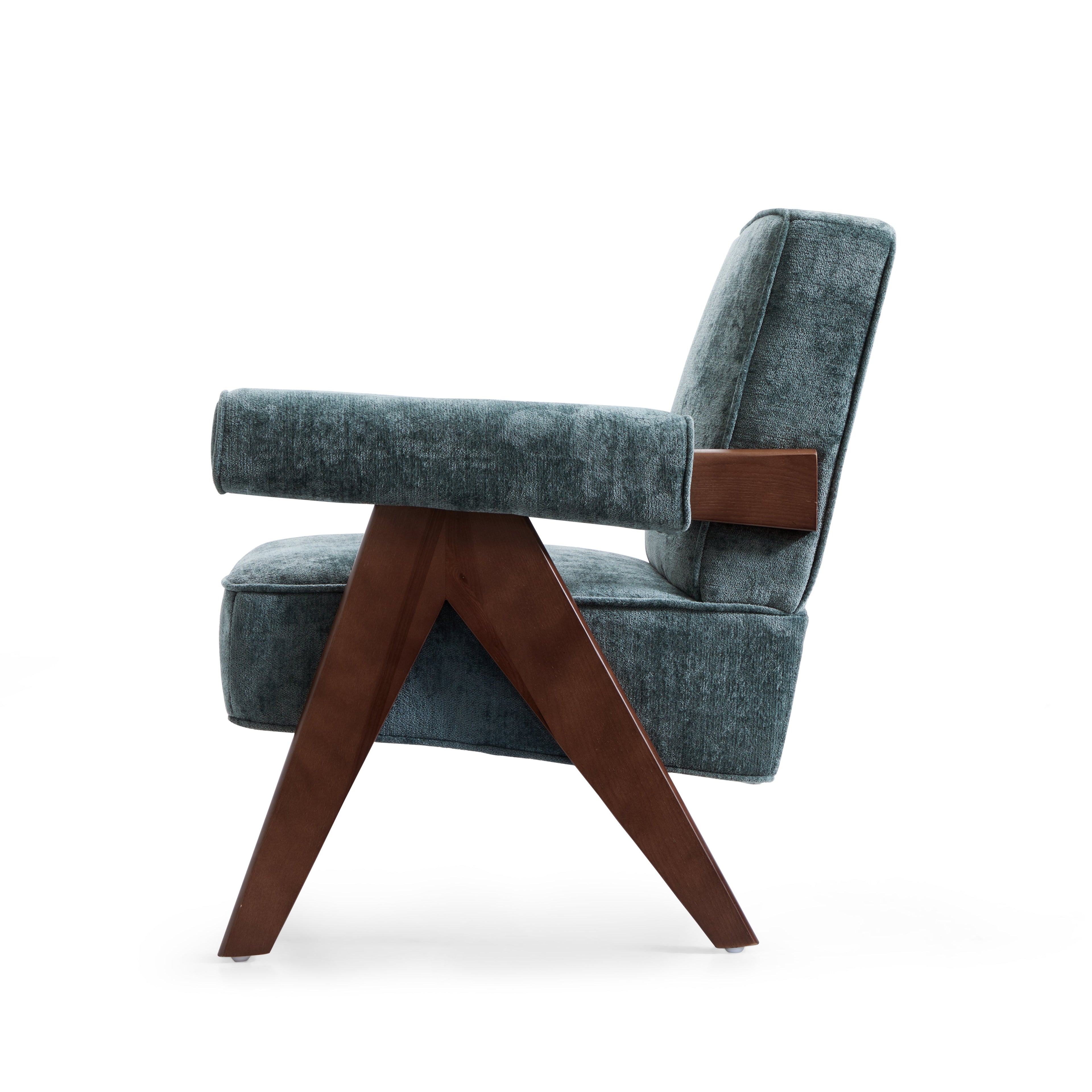 Wooster Green Chenille Velvet Accent Chair